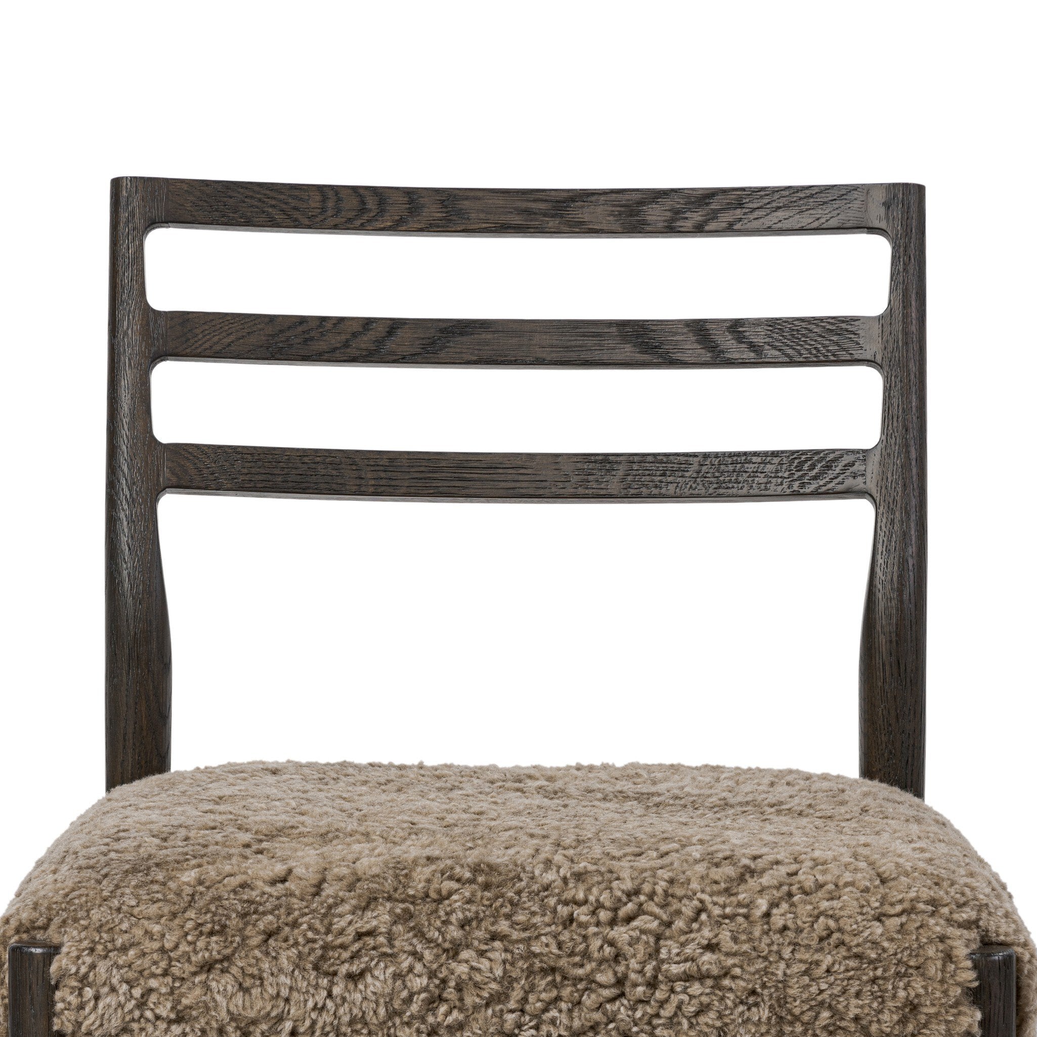 Four Hands Glenmore Dining Chair — Taupe Shearling-Light Carbon