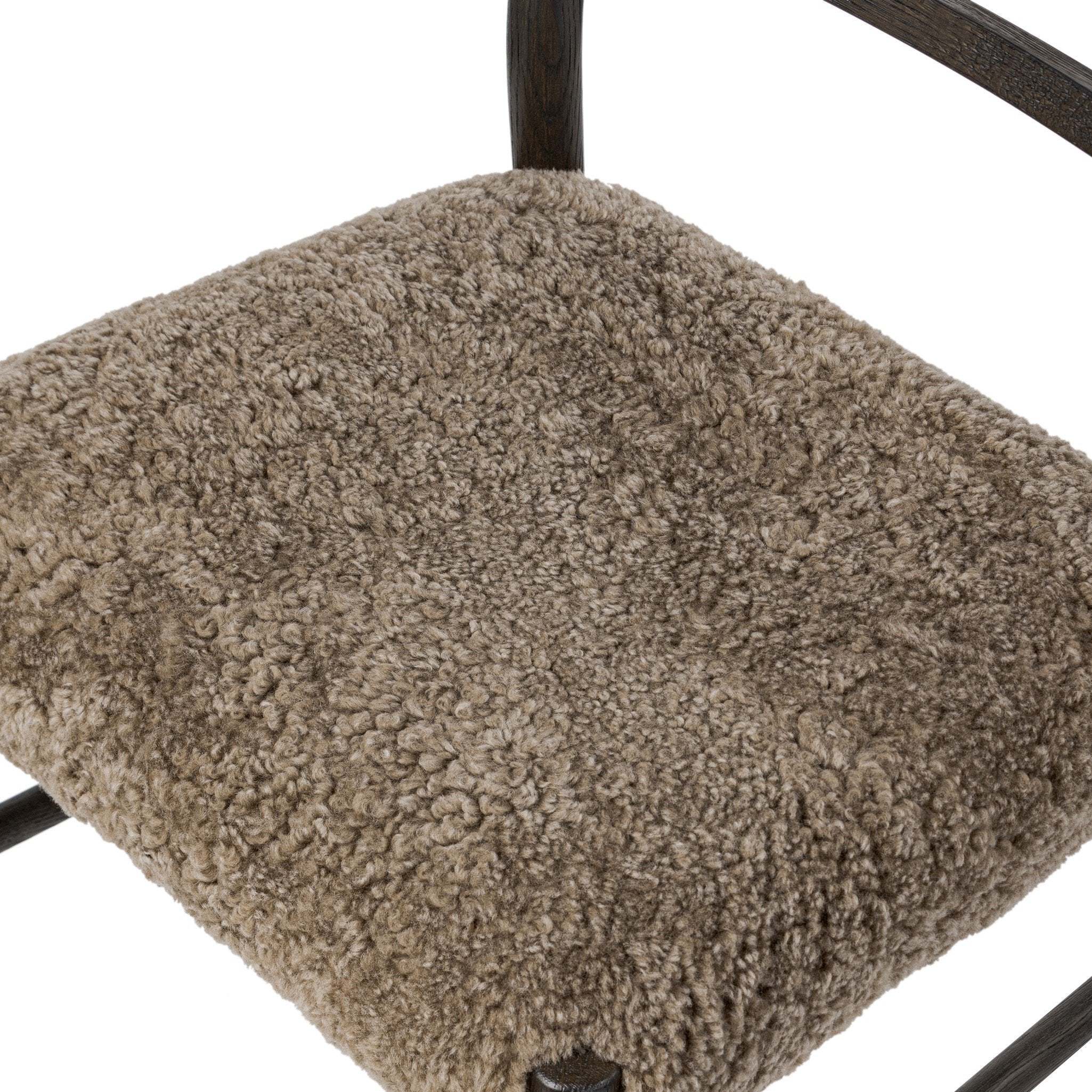 Four Hands Glenmore Dining Chair — Taupe Shearling-Light Carbon