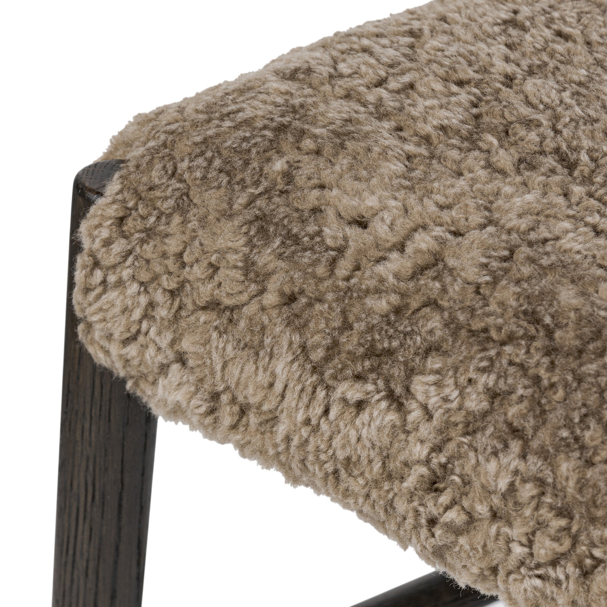 Four Hands Glenmore Dining Chair — Taupe Shearling-Light Carbon
