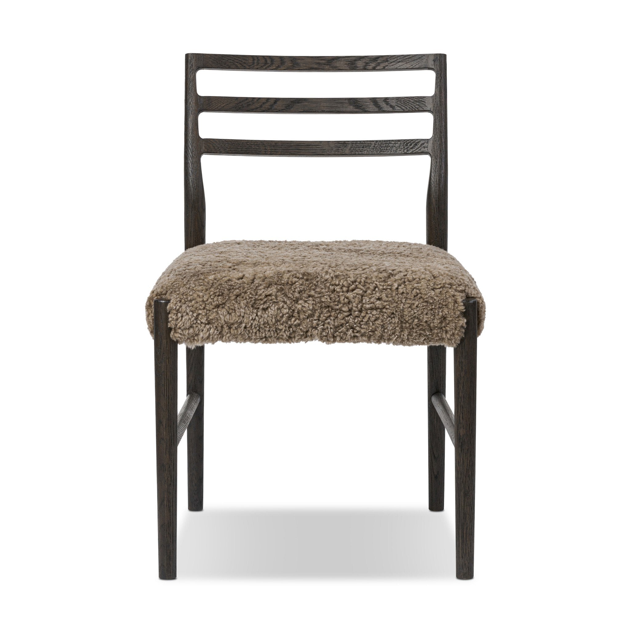 Four Hands Glenmore Dining Chair — Taupe Shearling-Light Carbon