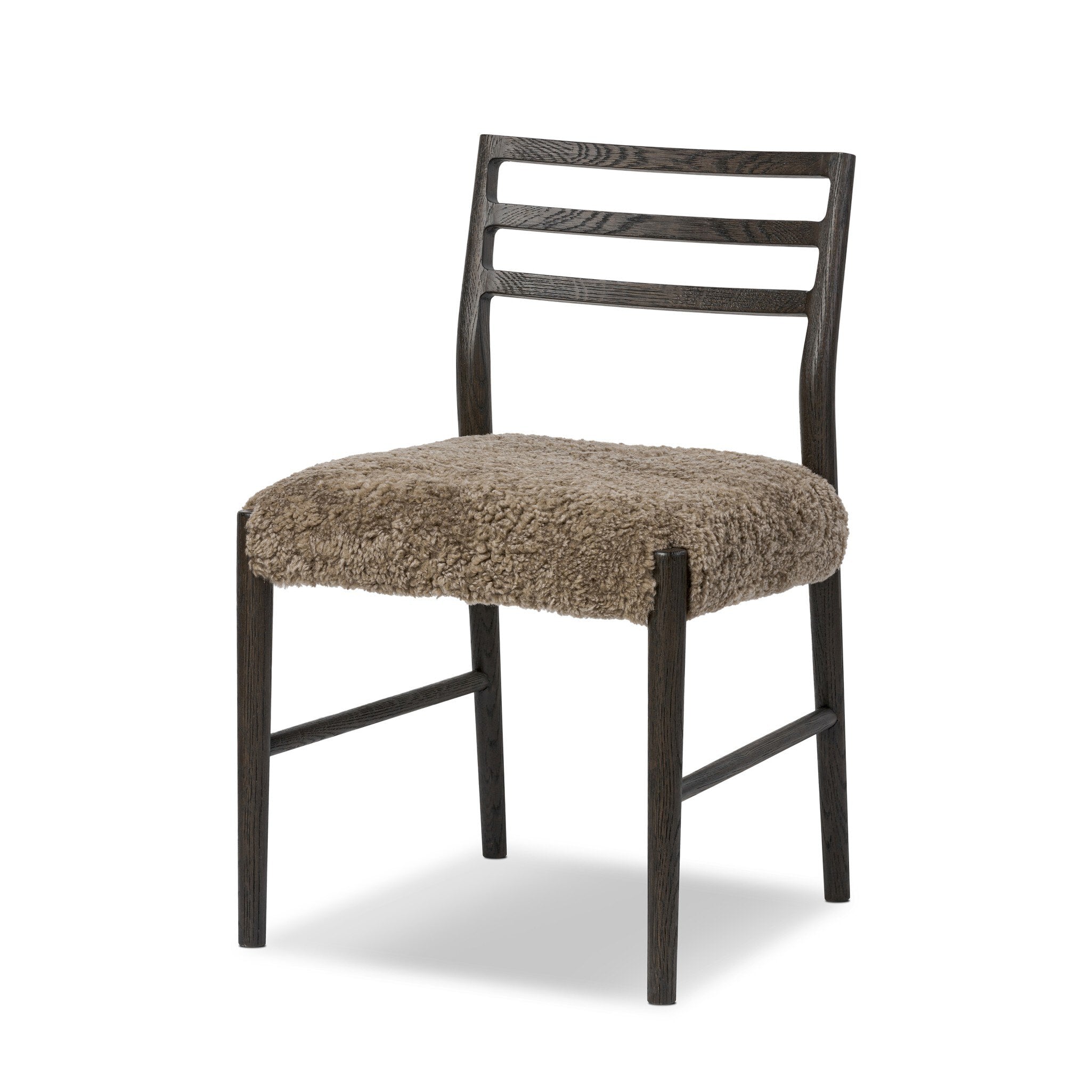 Four Hands Glenmore Dining Chair — Taupe Shearling-Light Carbon