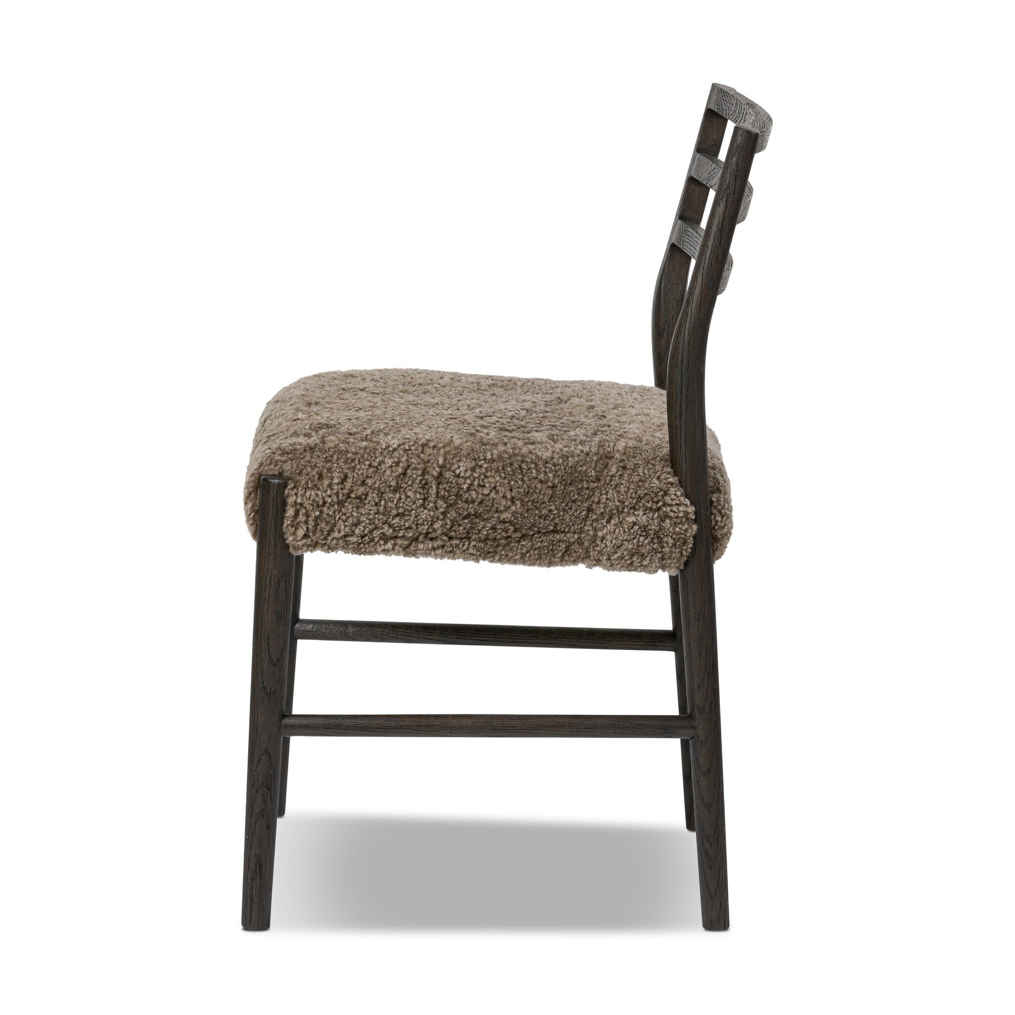 Four Hands Glenmore Dining Chair — Taupe Shearling-Light Carbon