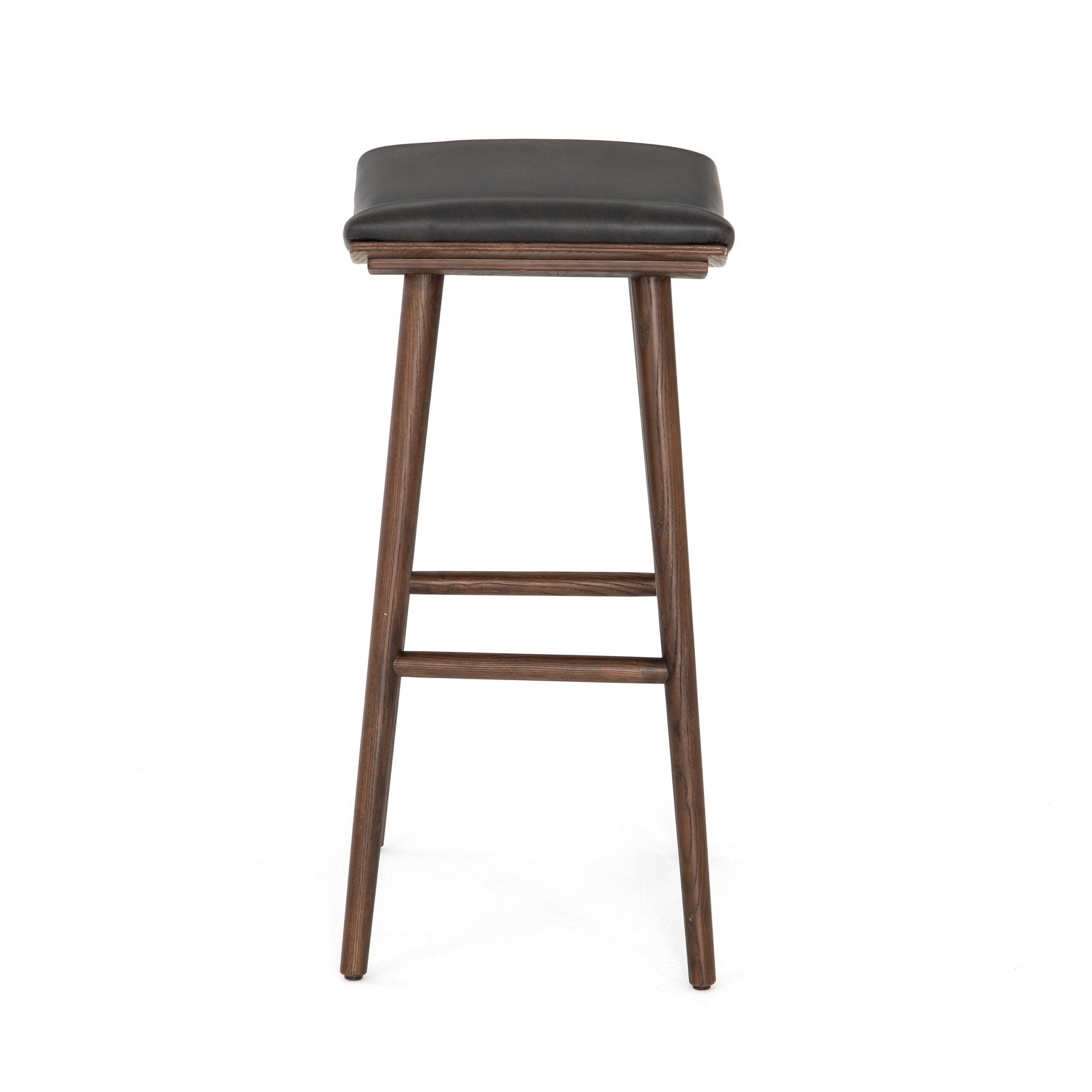 Four Hands Union Bar + Counter Stool — Distressed Black-Warm Parawood-Bar