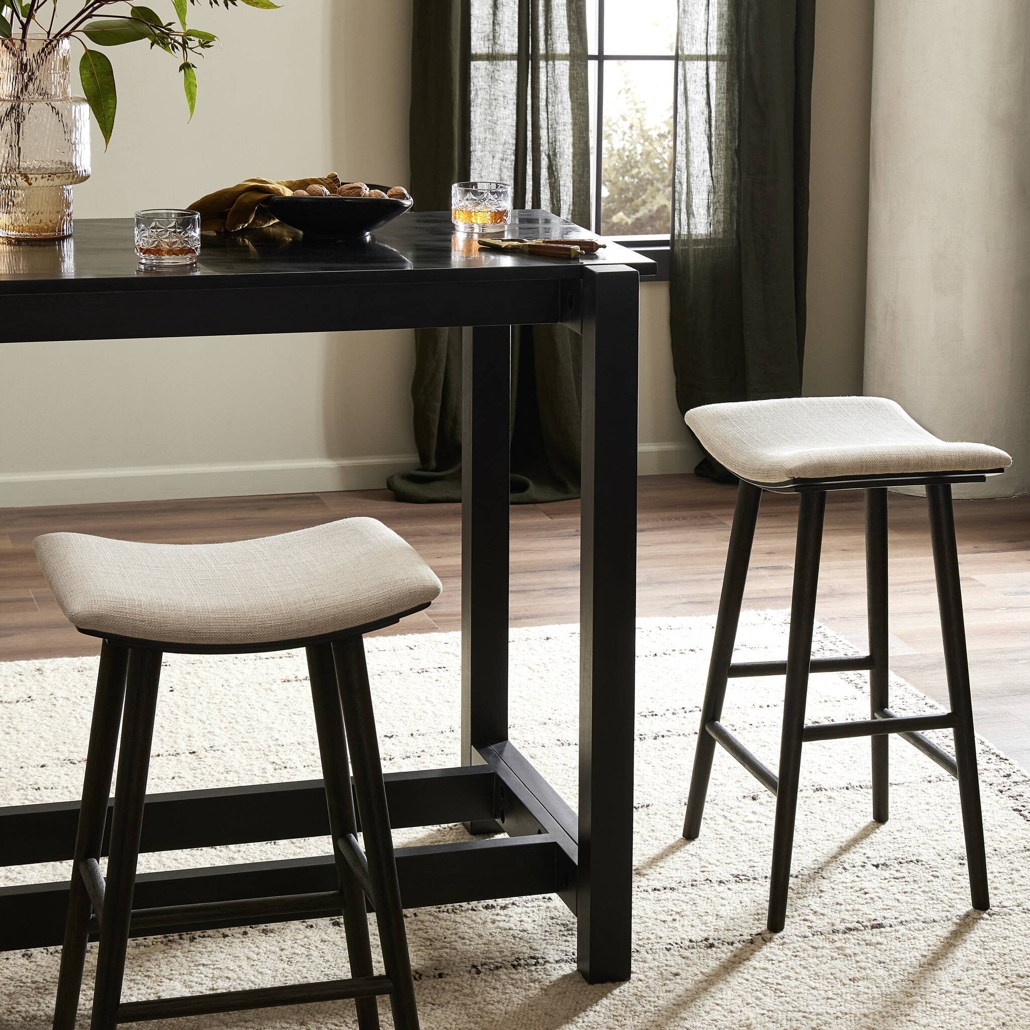 Four Hands Union Bar + Counter Stool — Essence Natural-Light Carbon Parawood-Bar