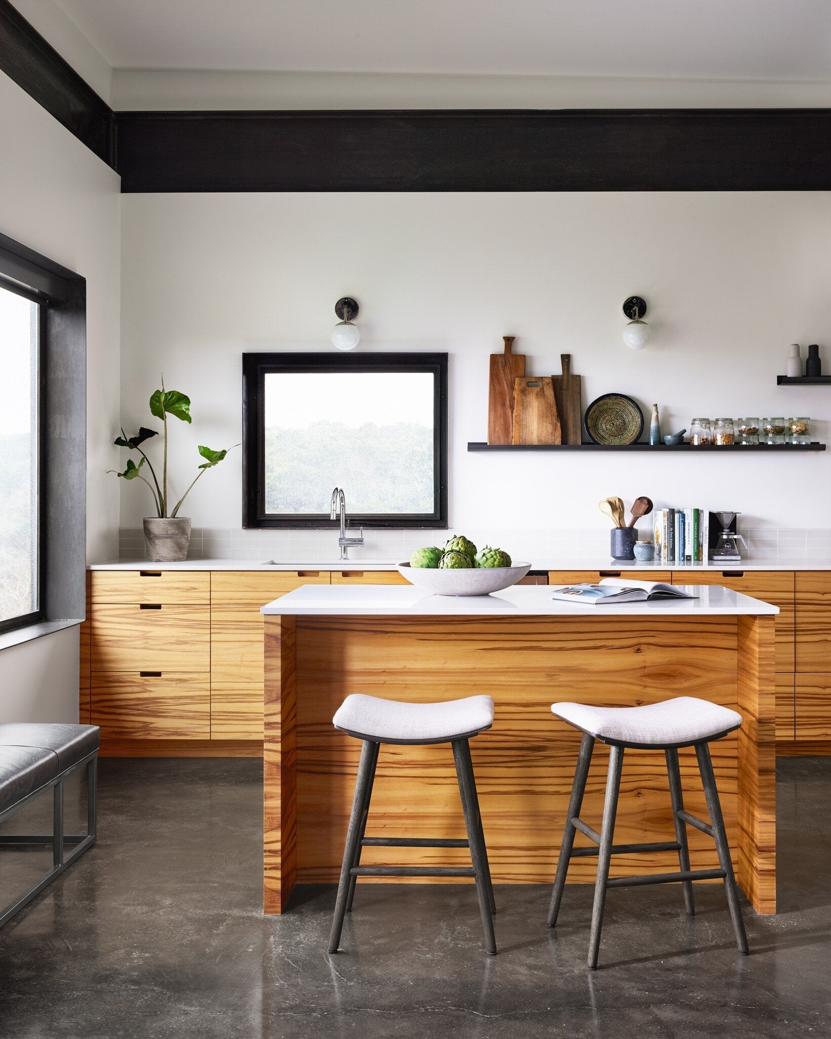 Four Hands Union Bar + Counter Stool — Essence Natural-Light Carbon Parawood-Bar