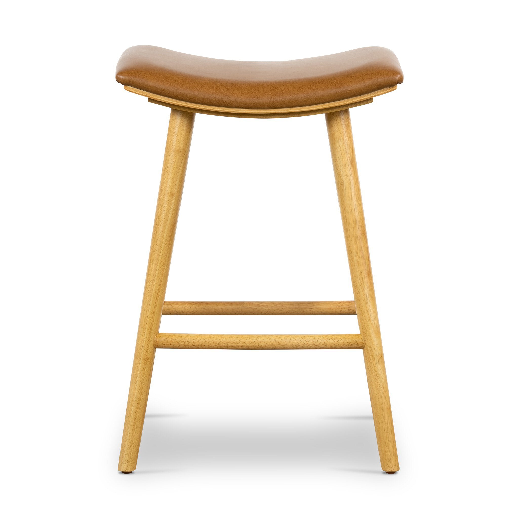 Four Hands Union Bar + Counter Stool — Smoked Natural Parawood-Sierra Butterscotch-Counter