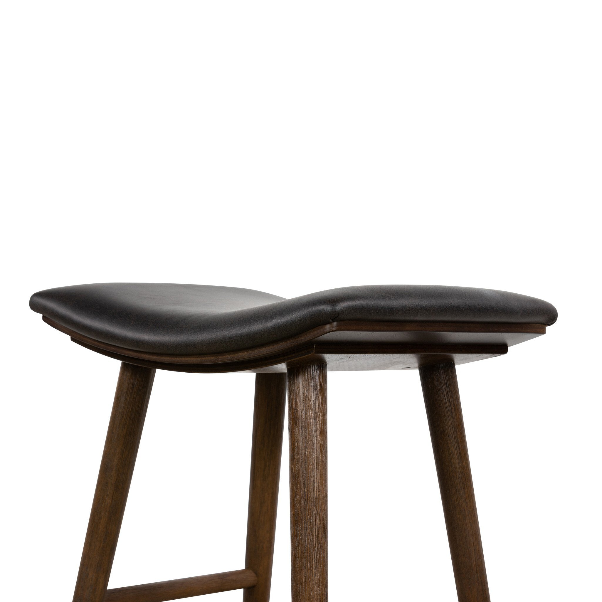 Four Hands Union Bar + Counter Stool — Distressed Black-Warm Parawood-Counter