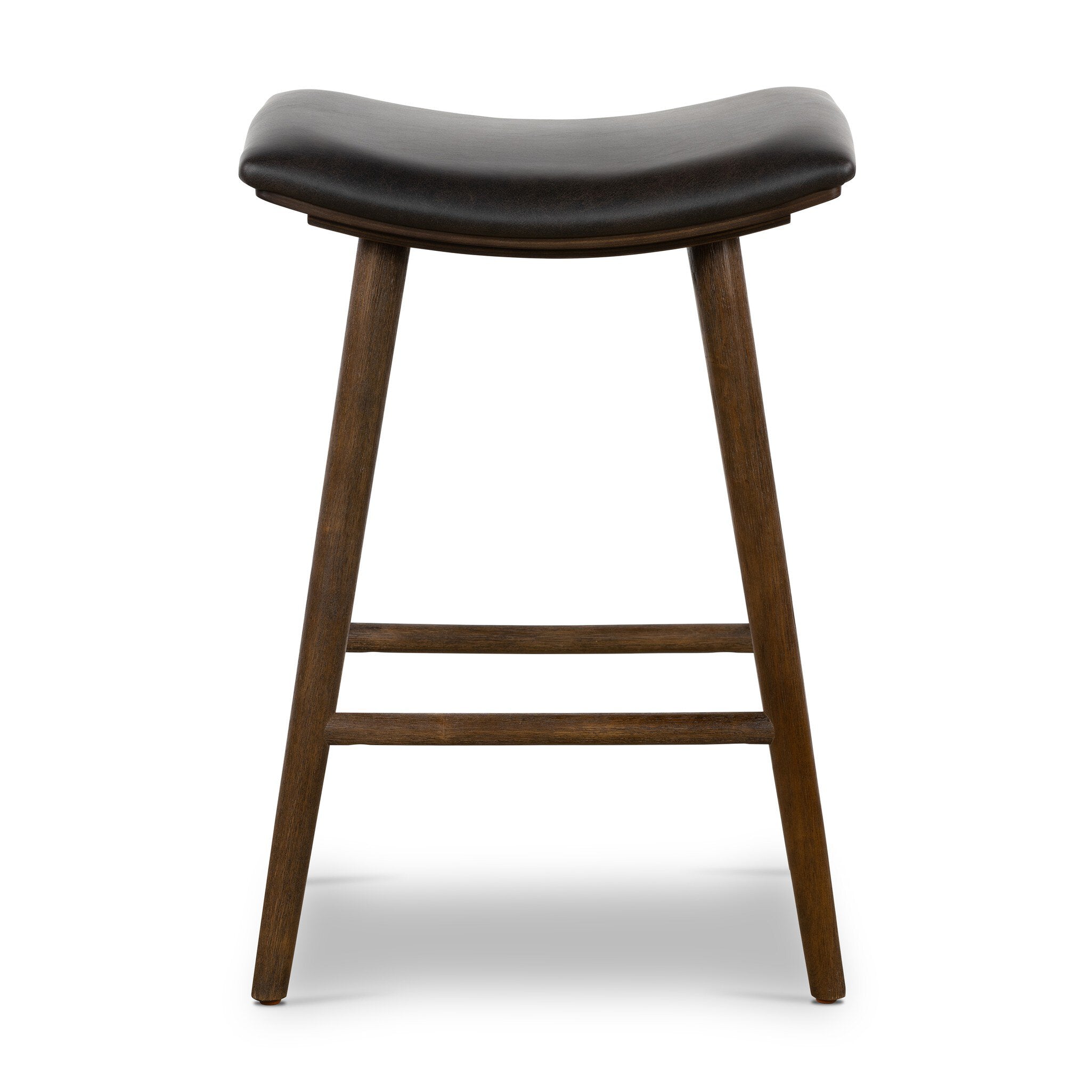 Four Hands Union Bar + Counter Stool — Distressed Black-Warm Parawood-Counter