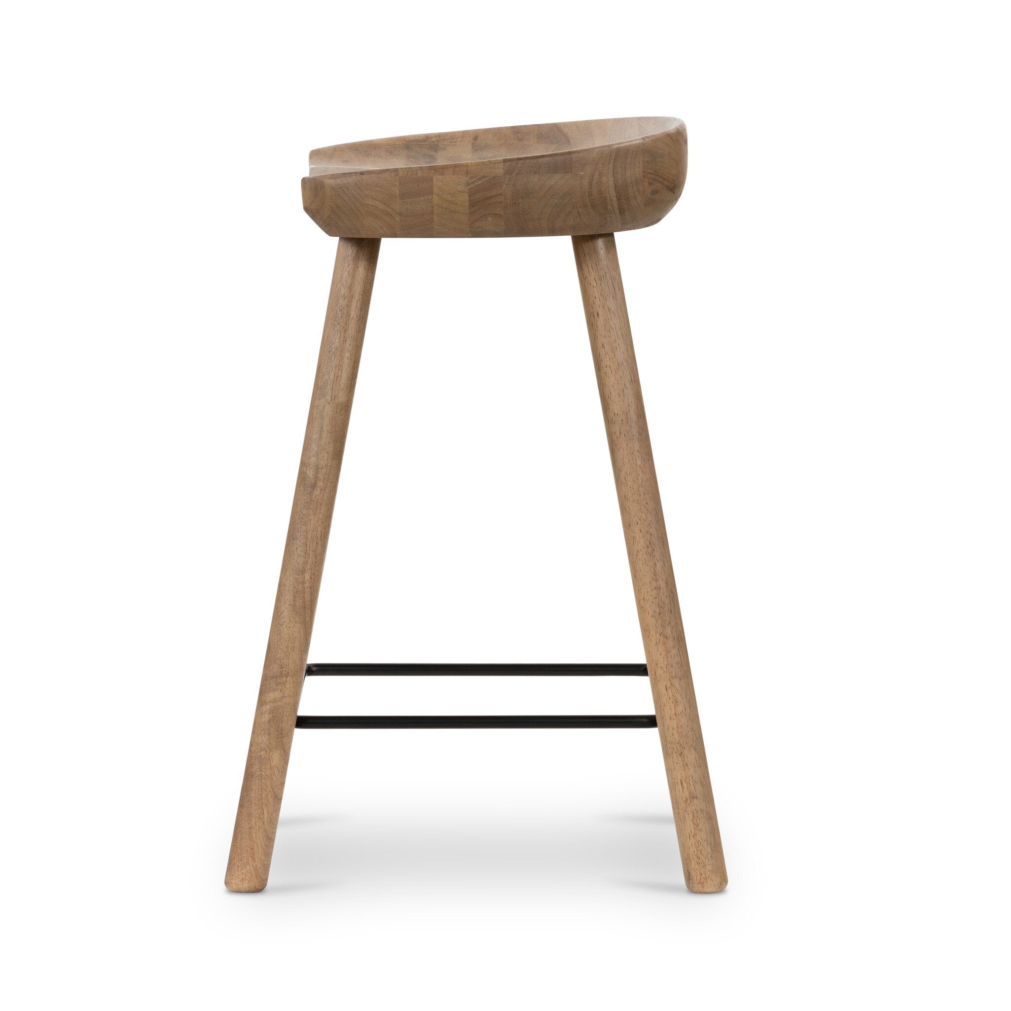Four Hands Barrett Bar + Counter Stool — Natural Matte-Matte Black Iron-Counter