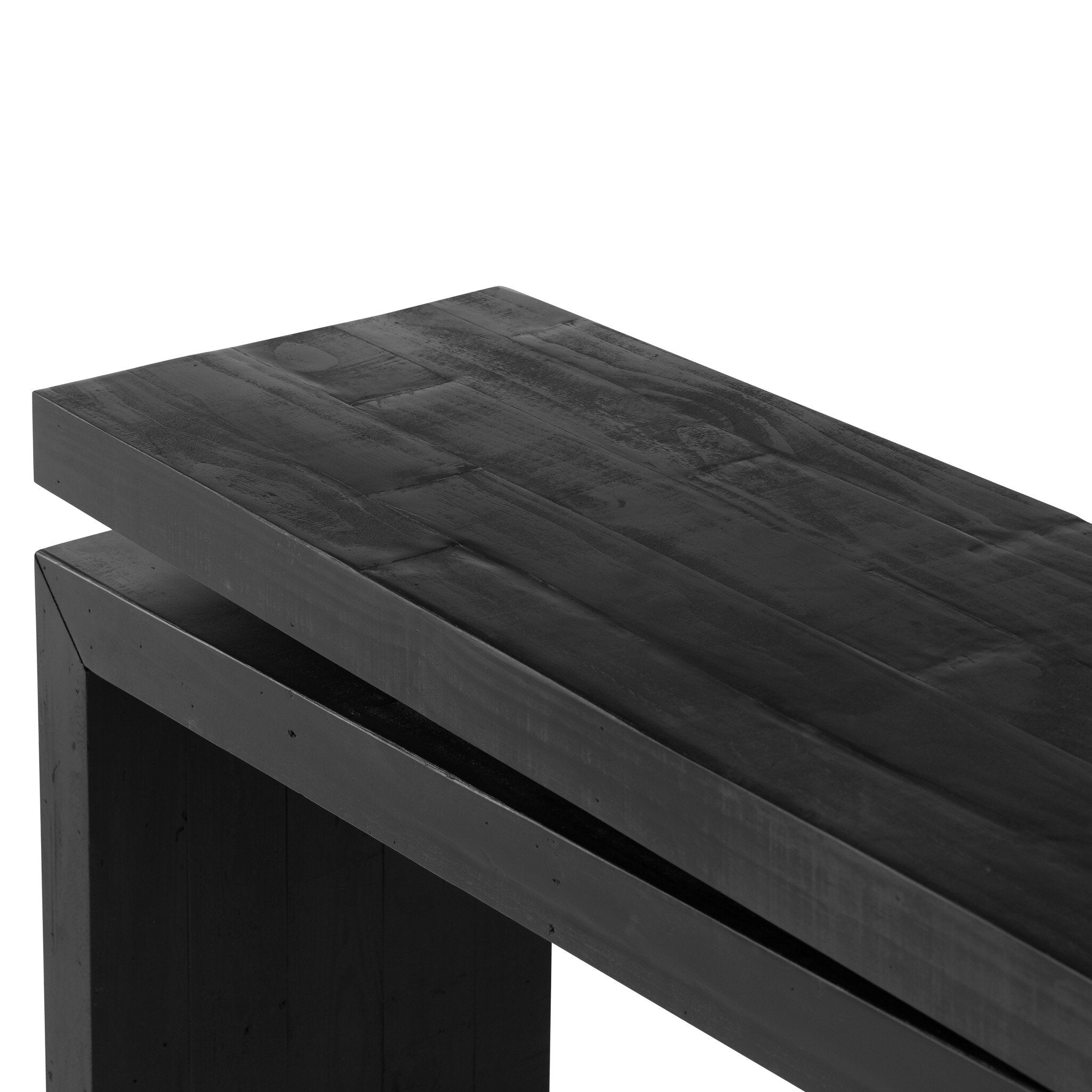 Four Hands Matthes Console Table - 79" — Aged Black Pine