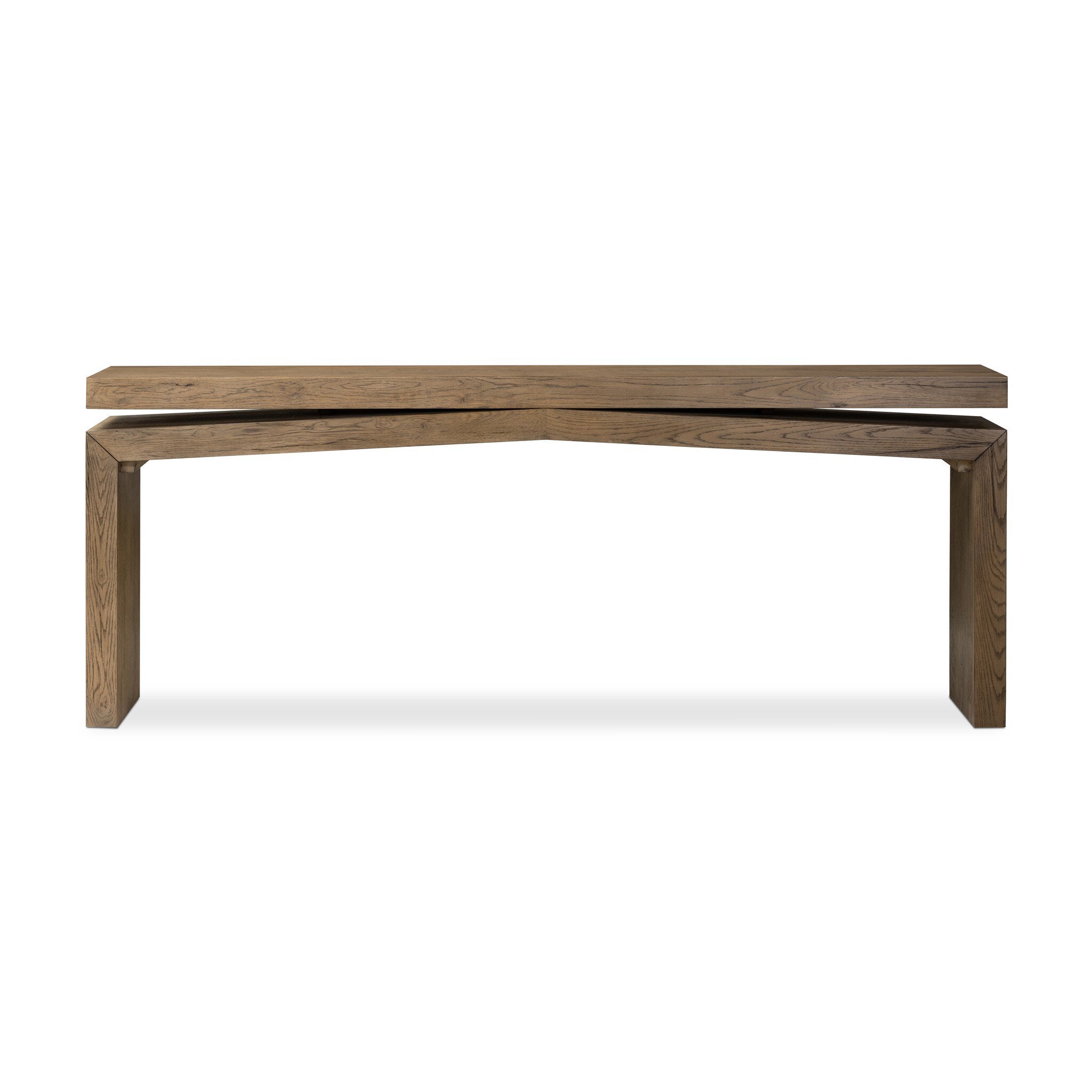 Four Hands Matthes Console Table - 79" — Rustic Grey Veneer