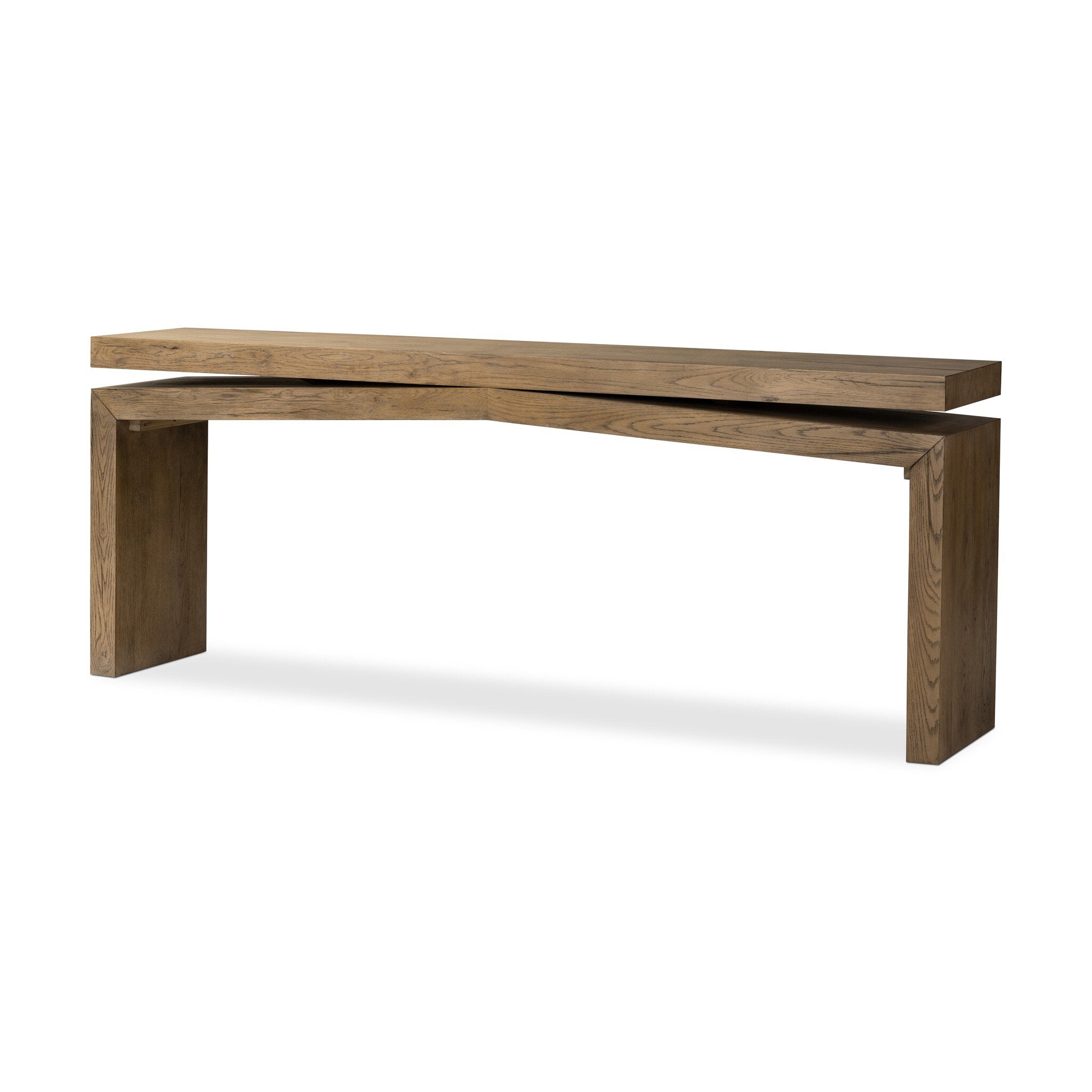 Four Hands Matthes Console Table - 79" — Rustic Grey Veneer