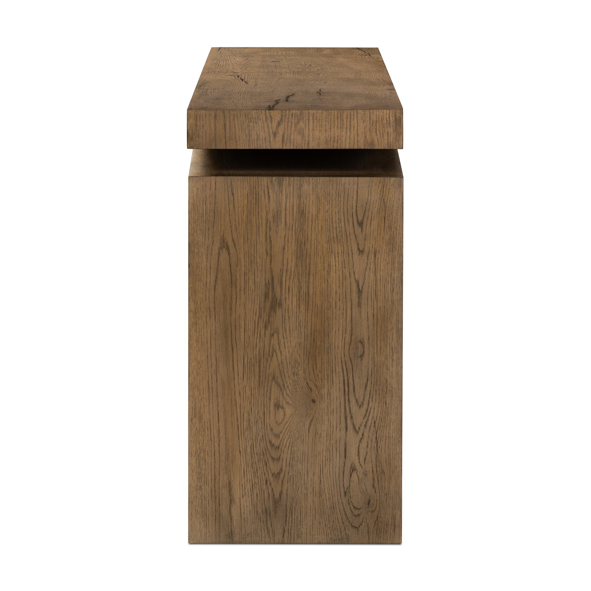 Four Hands Matthes Console Table - 79" — Rustic Grey Veneer