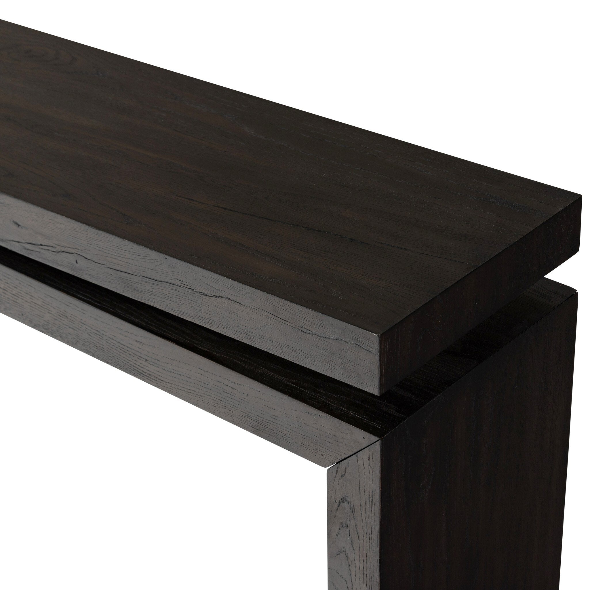 Four Hands Matthes Console Table - 79" — Smoked Black Veneer