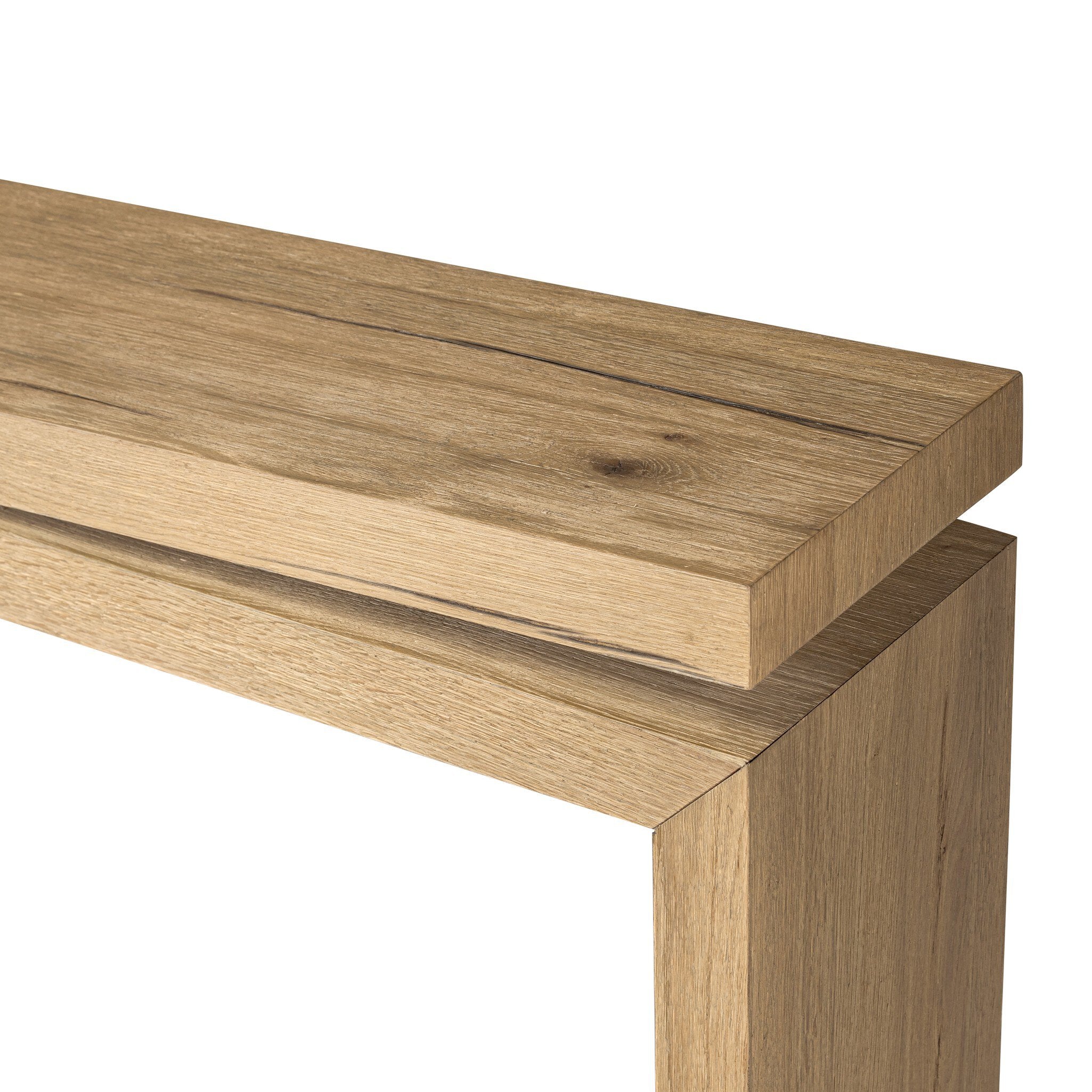 Four Hands Matthes Console Table - 79" — Worn Oak Veneer