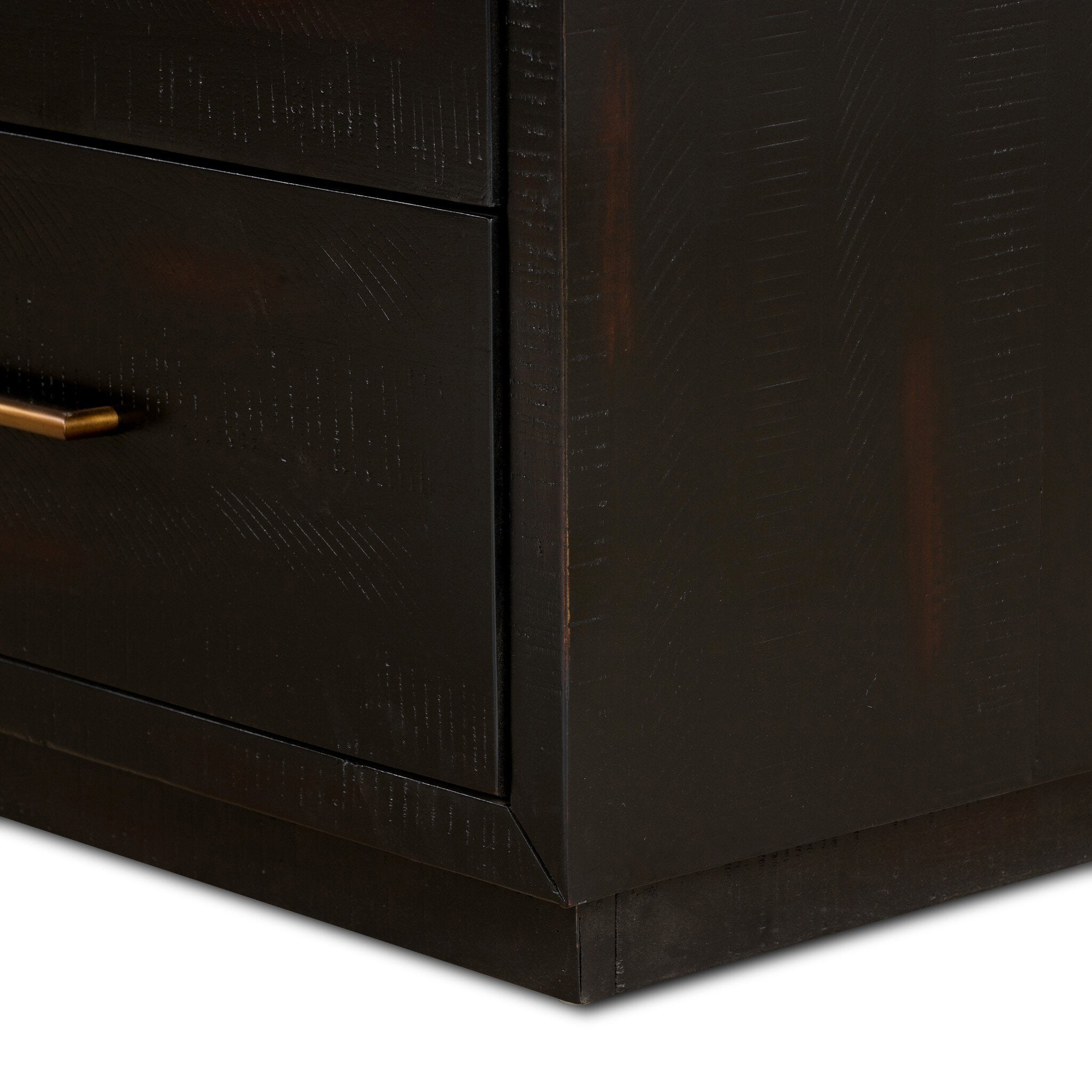 Four Hands Suki 6 Drawer Dresser — Burnished Black-Brass (Alexa Hardware)-Burnished Black Solid