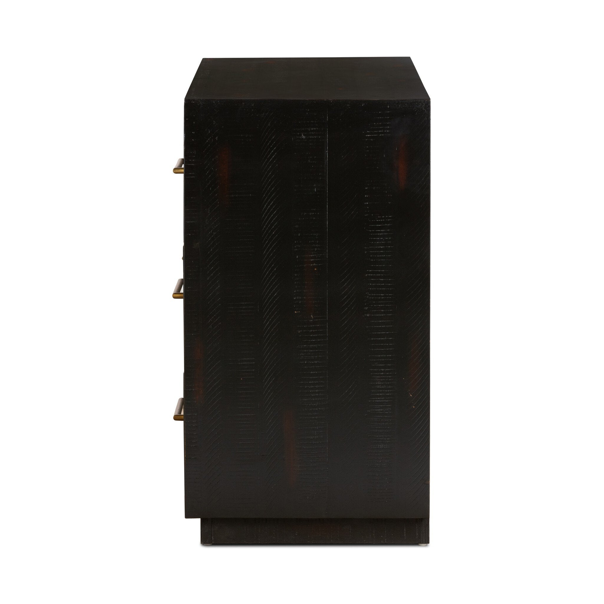 Four Hands Suki 6 Drawer Dresser — Burnished Black-Brass (Alexa Hardware)-Burnished Black Solid