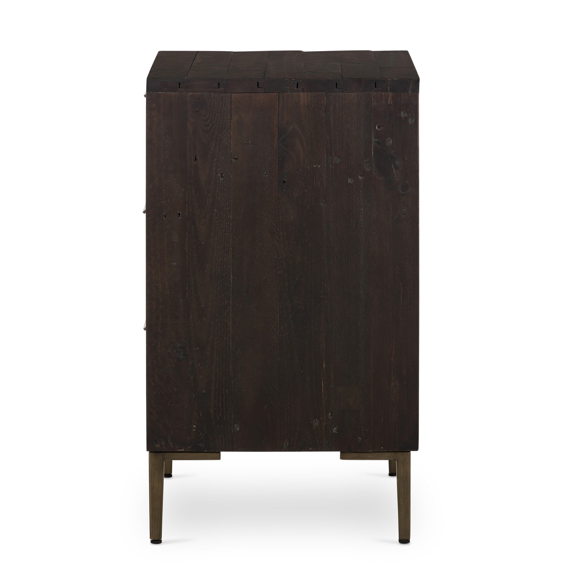 Four Hands Wyeth 3 Drawer Dresser — Dark Carbon-Antique Brass