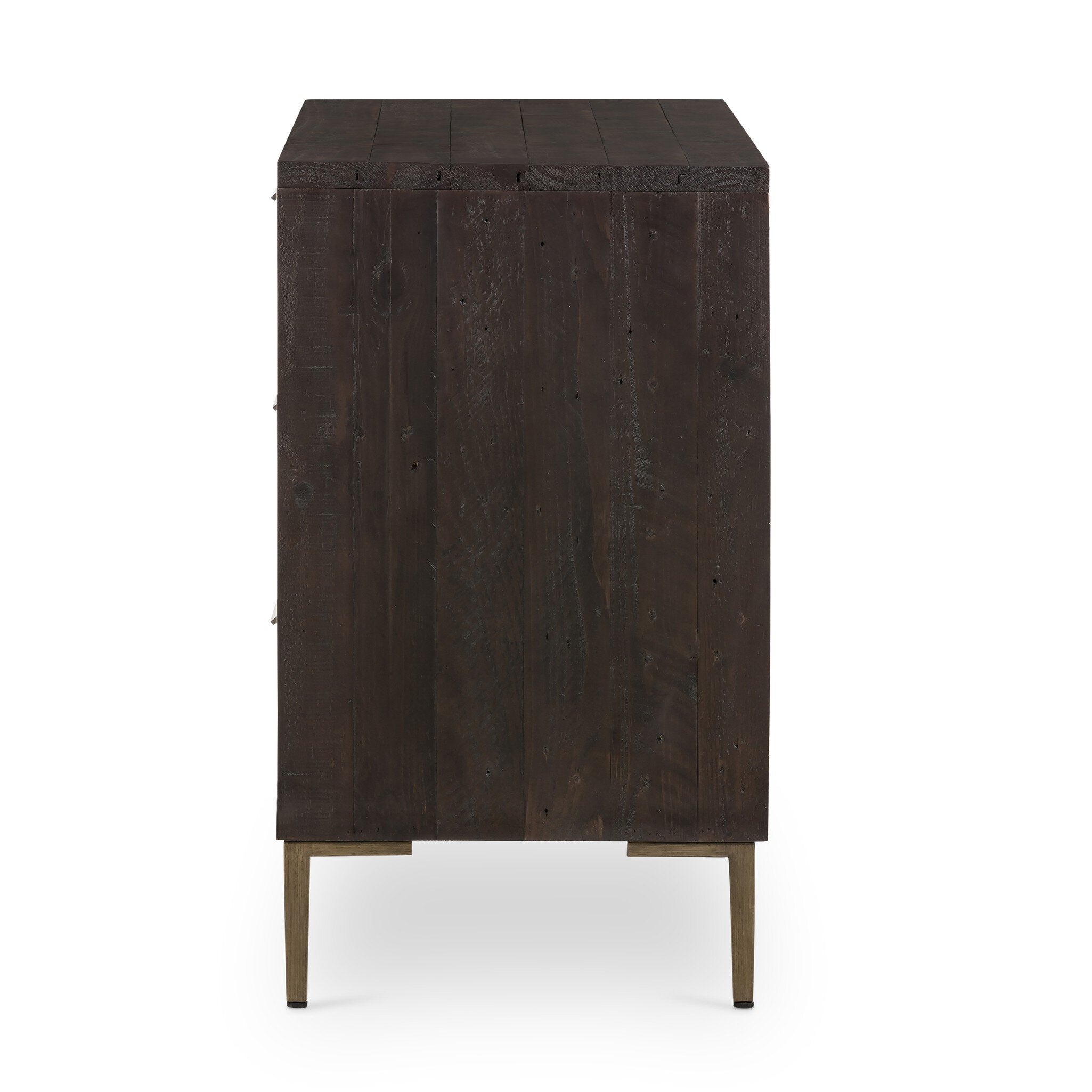 Four Hands Wyeth 6 Drawer Dresser — Dark Carbon-Antique Brass