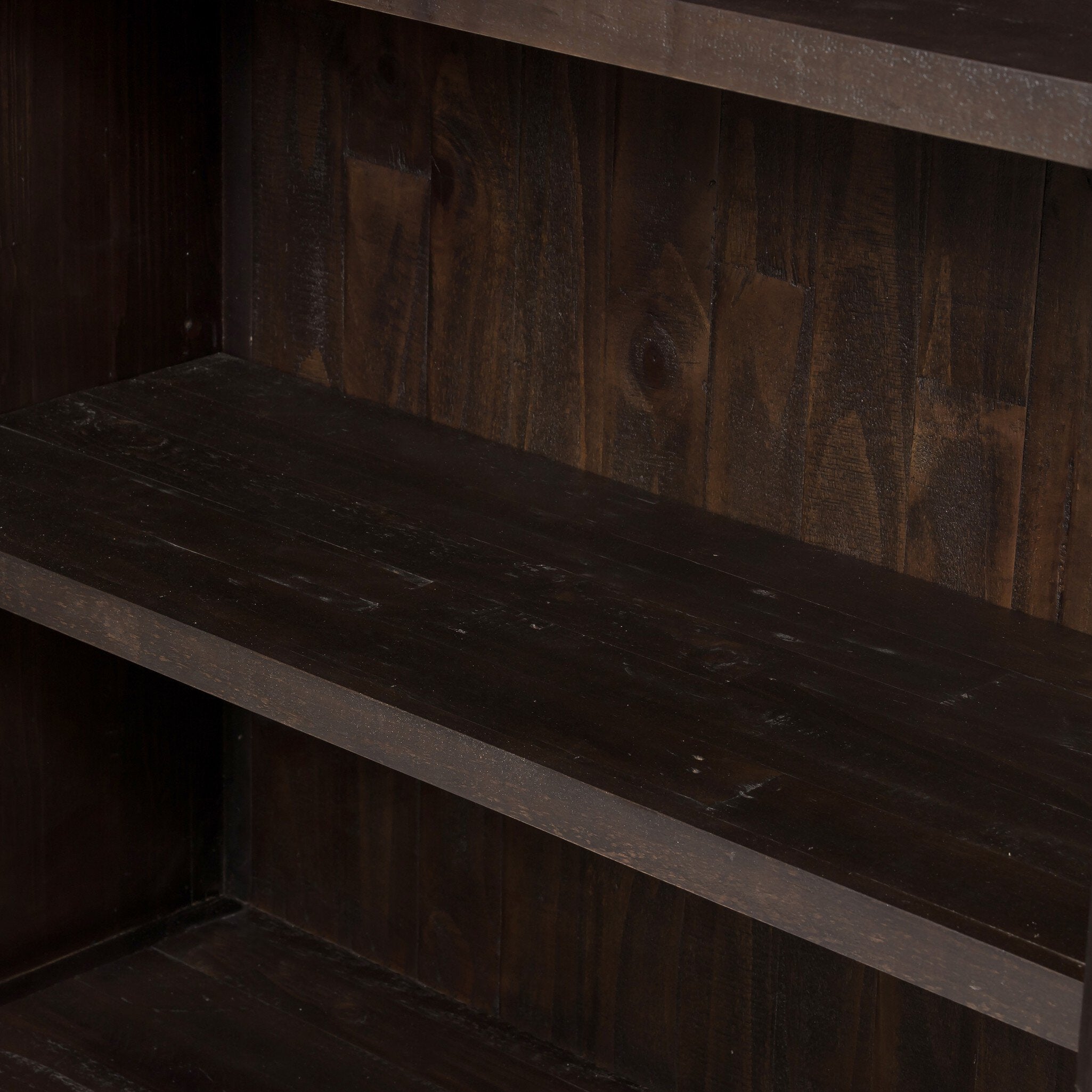 Four Hands Wyeth Cabinet — Dark Carbon-Antique Brass-Tempered Glass