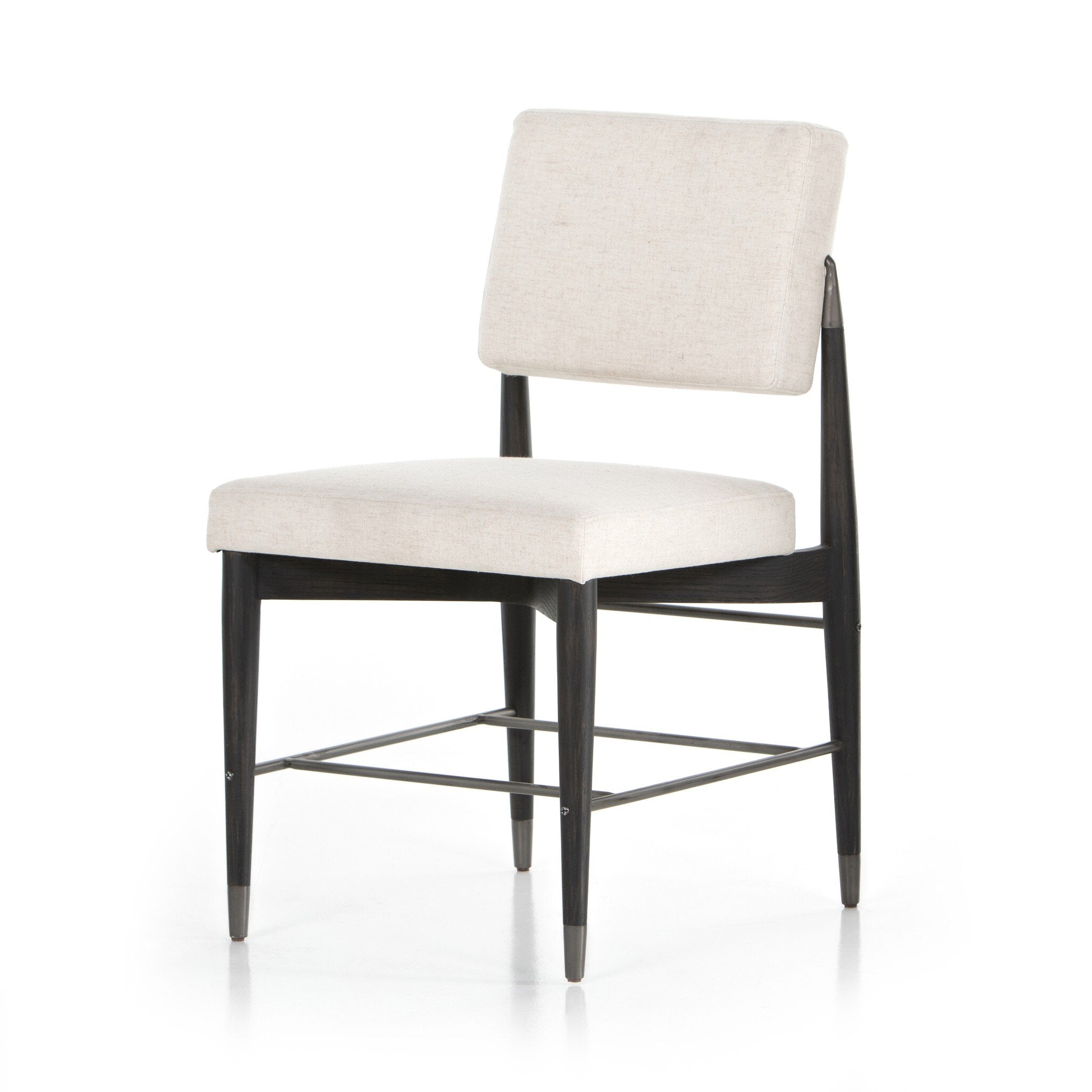 Four Hands Anton Dining Chair — Savile Flax-Black Wash-Raw Iron