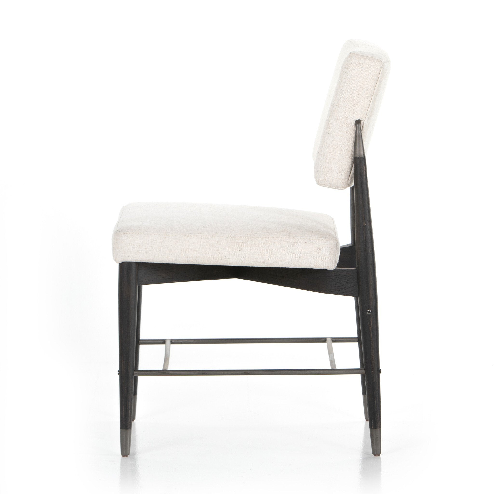 Four Hands Anton Dining Chair — Savile Flax-Black Wash-Raw Iron