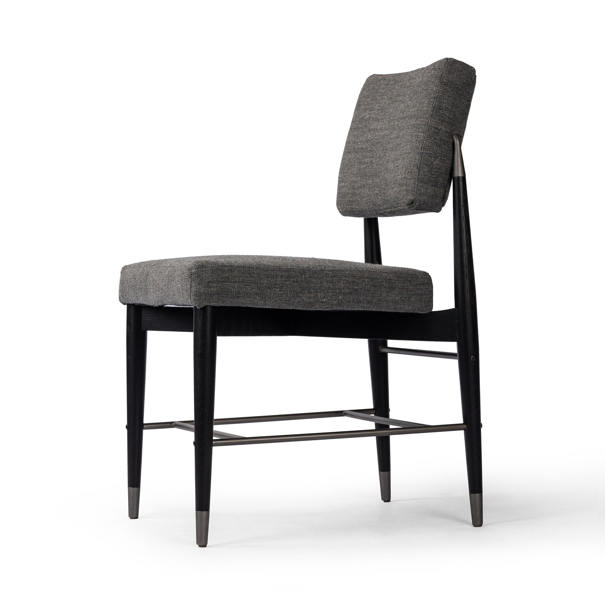 Four Hands Anton Dining Chair — Alcala Graphite-Brushed Ebony Oak-Raw Iron