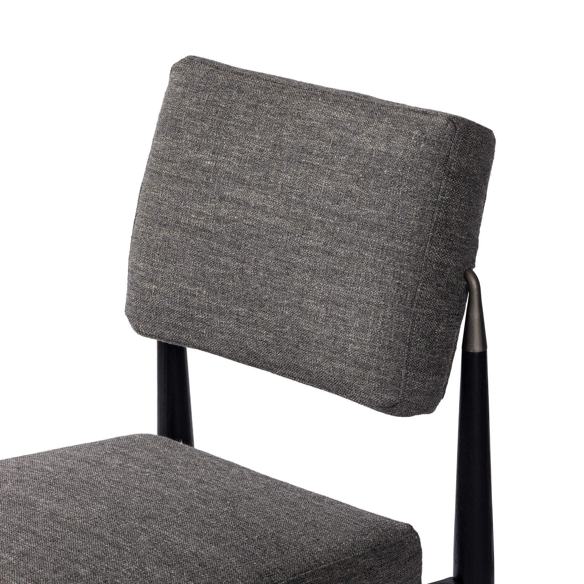 Four Hands Anton Dining Chair — Alcala Graphite-Brushed Ebony Oak-Raw Iron