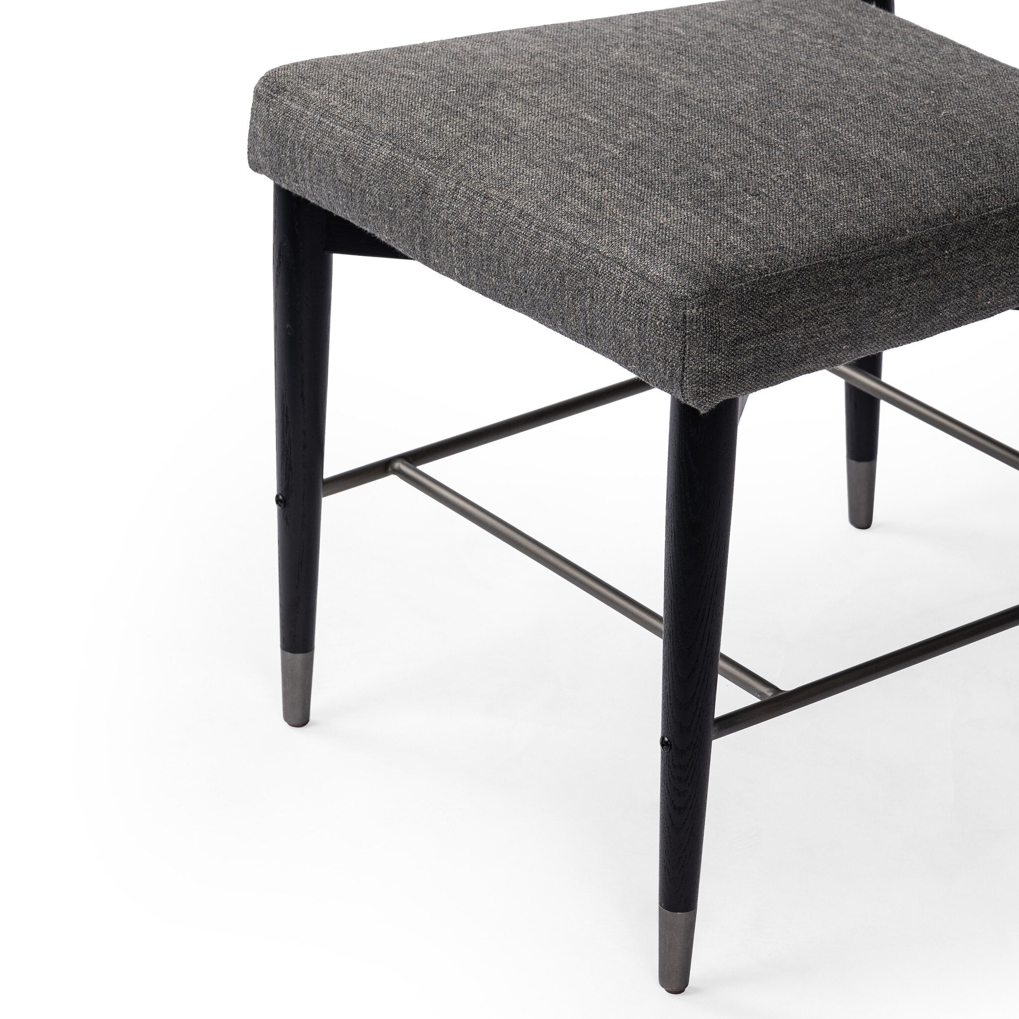 Four Hands Anton Dining Chair — Alcala Graphite-Brushed Ebony Oak-Raw Iron
