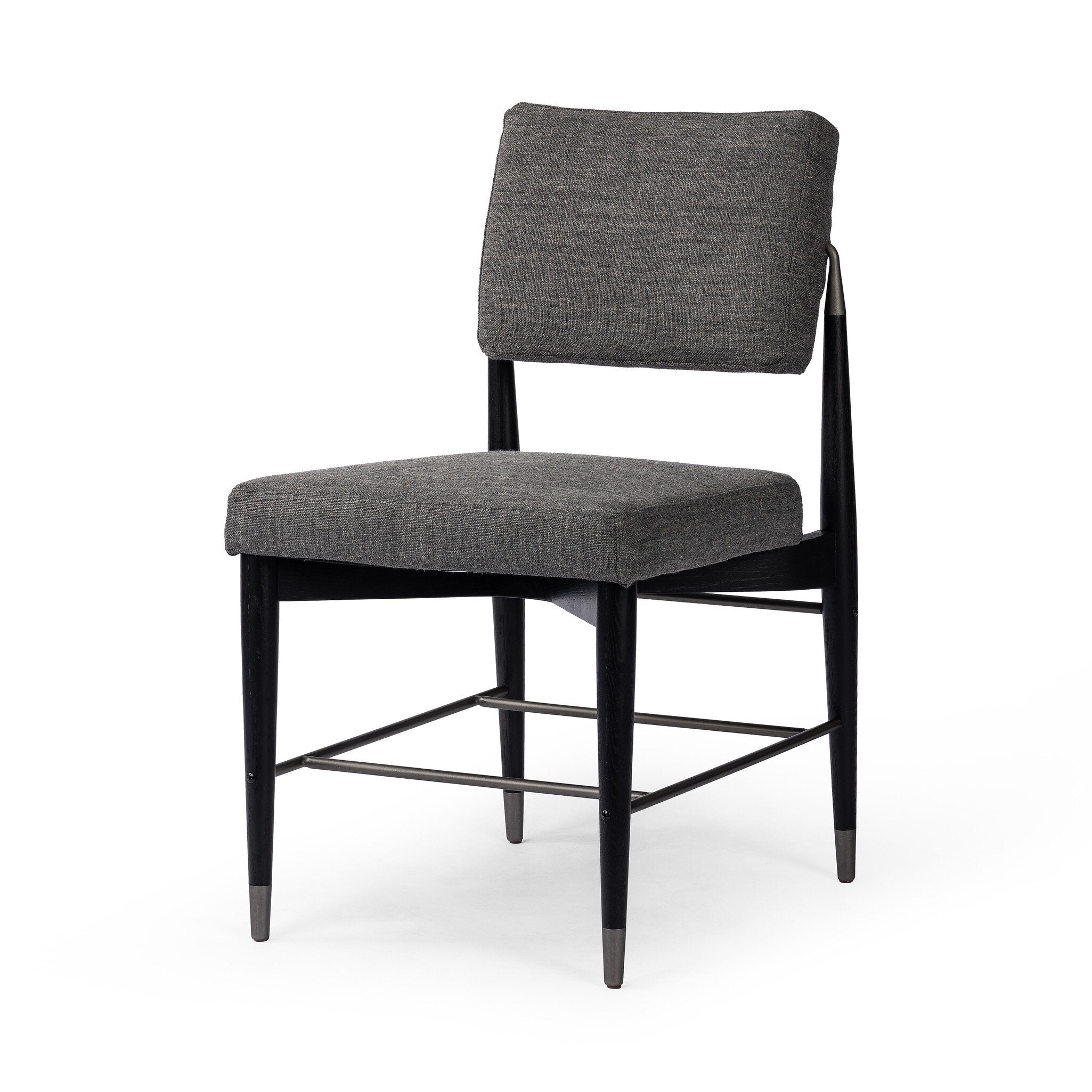 Four Hands Anton Dining Chair — Alcala Graphite-Brushed Ebony Oak-Raw Iron