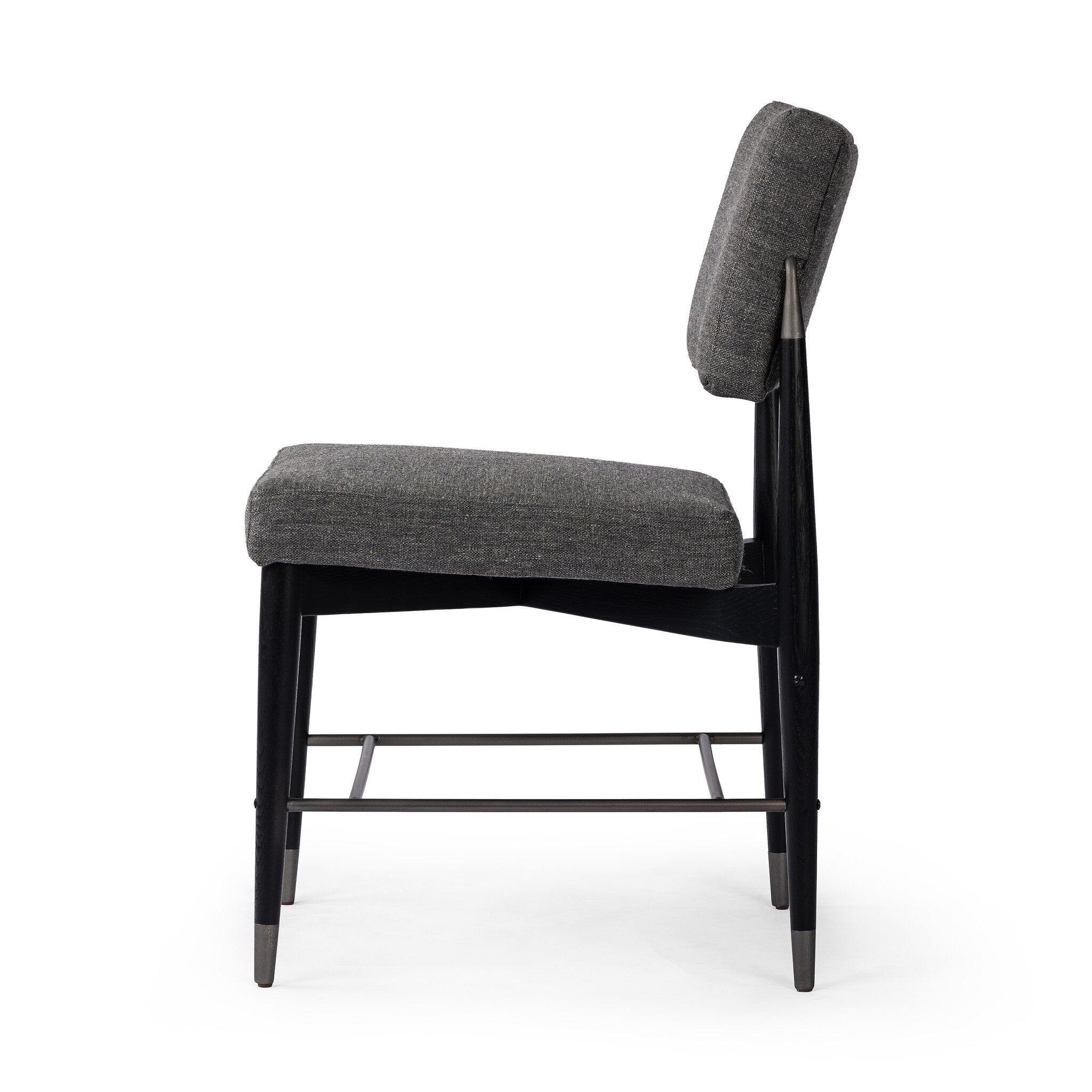 Four Hands Anton Dining Chair — Alcala Graphite-Brushed Ebony Oak-Raw Iron