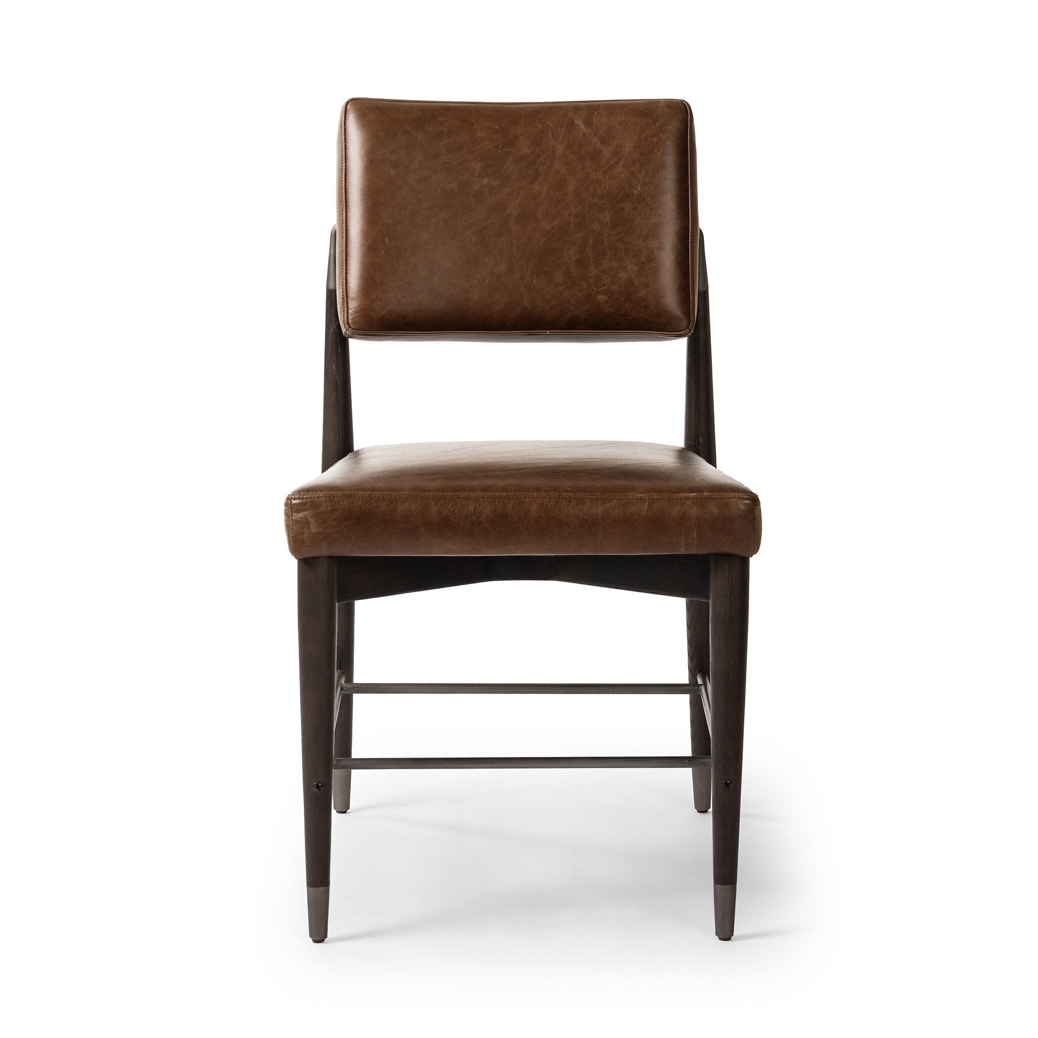 Four Hands Anton Dining Chair — Havana Brown-Burnt Oak-Raw Iron