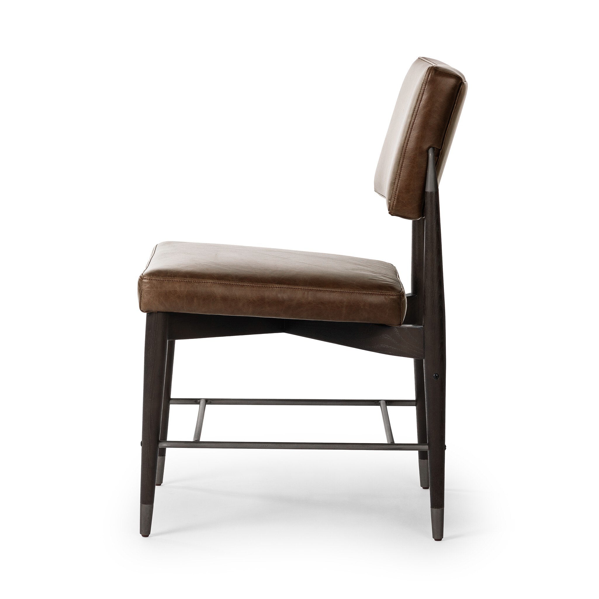 Four Hands Anton Dining Chair — Havana Brown-Burnt Oak-Raw Iron