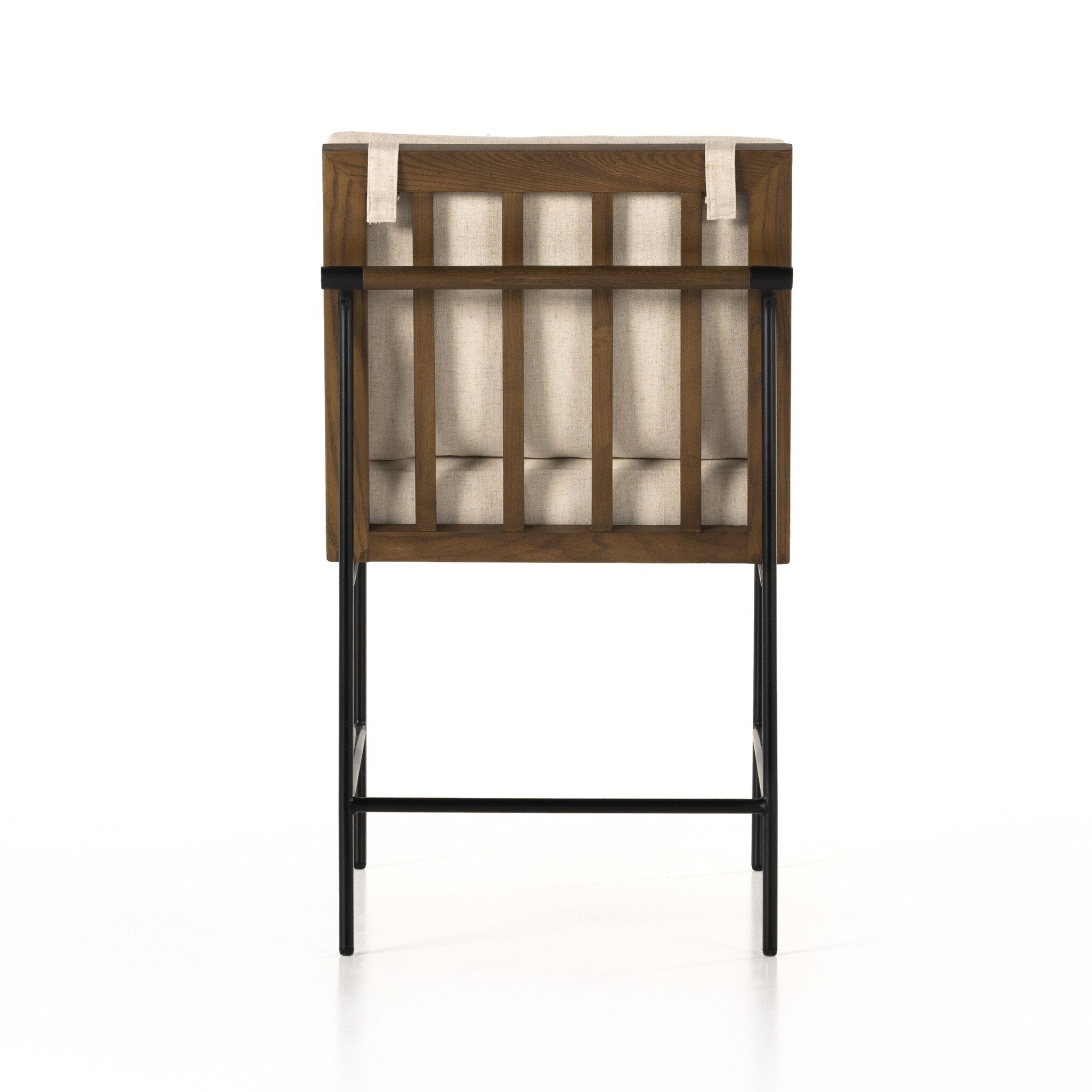 Four Hands Crete Dining Chair — Savile Flax-Midnight Iron-Amber Oak