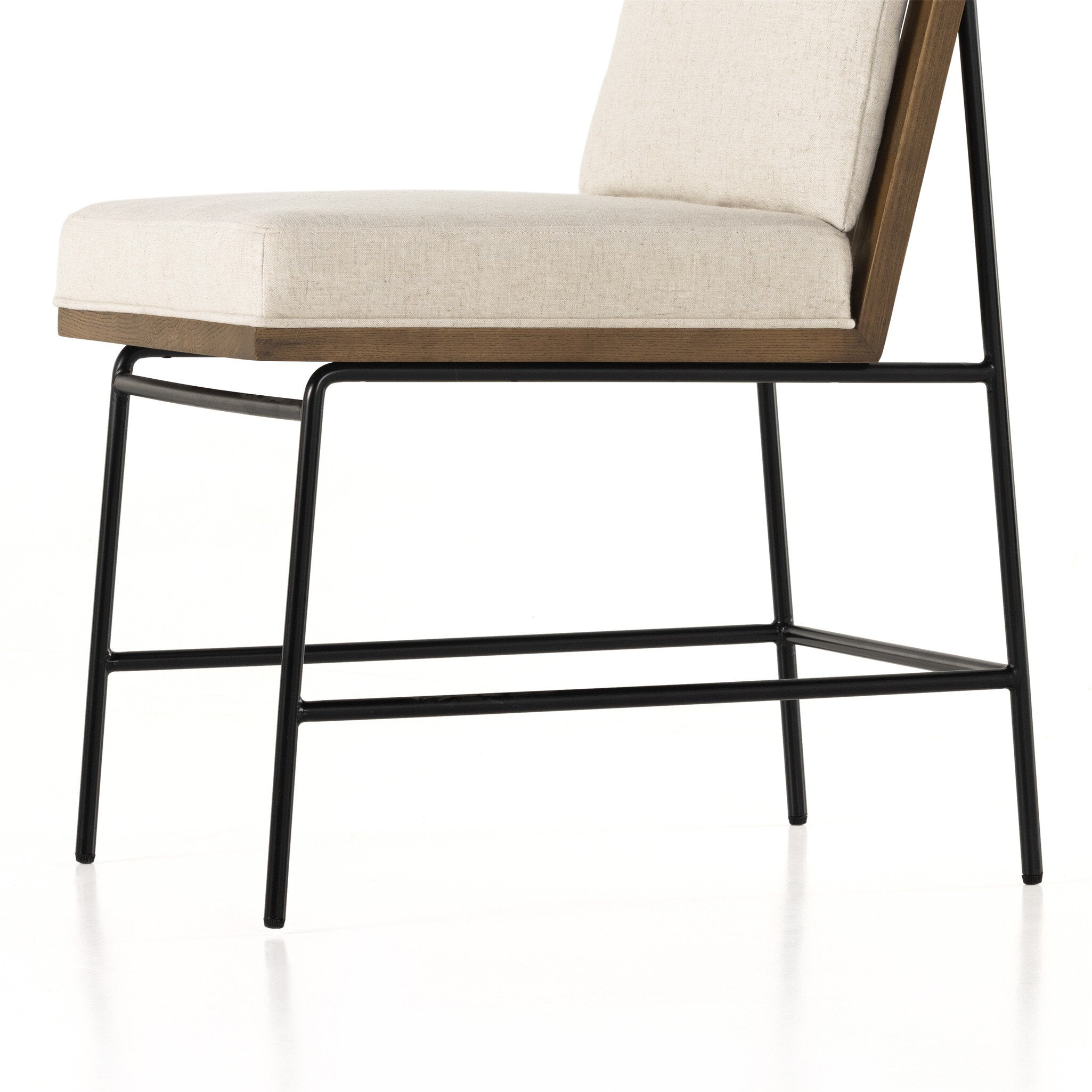 Four Hands Crete Dining Chair — Savile Flax-Midnight Iron-Amber Oak