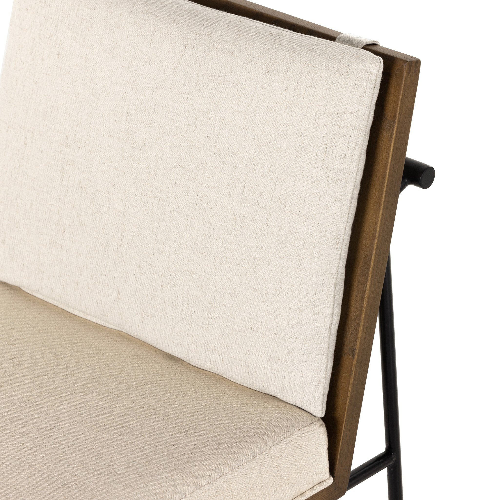 Four Hands Crete Dining Chair — Savile Flax-Midnight Iron-Amber Oak