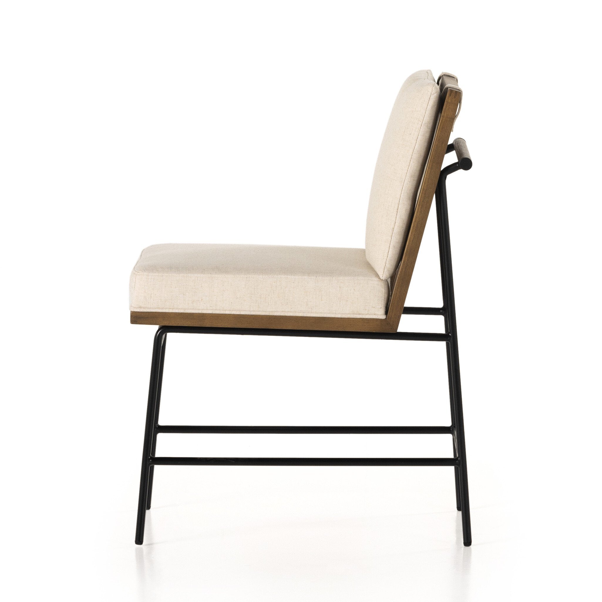 Four Hands Crete Dining Chair — Savile Flax-Midnight Iron-Amber Oak