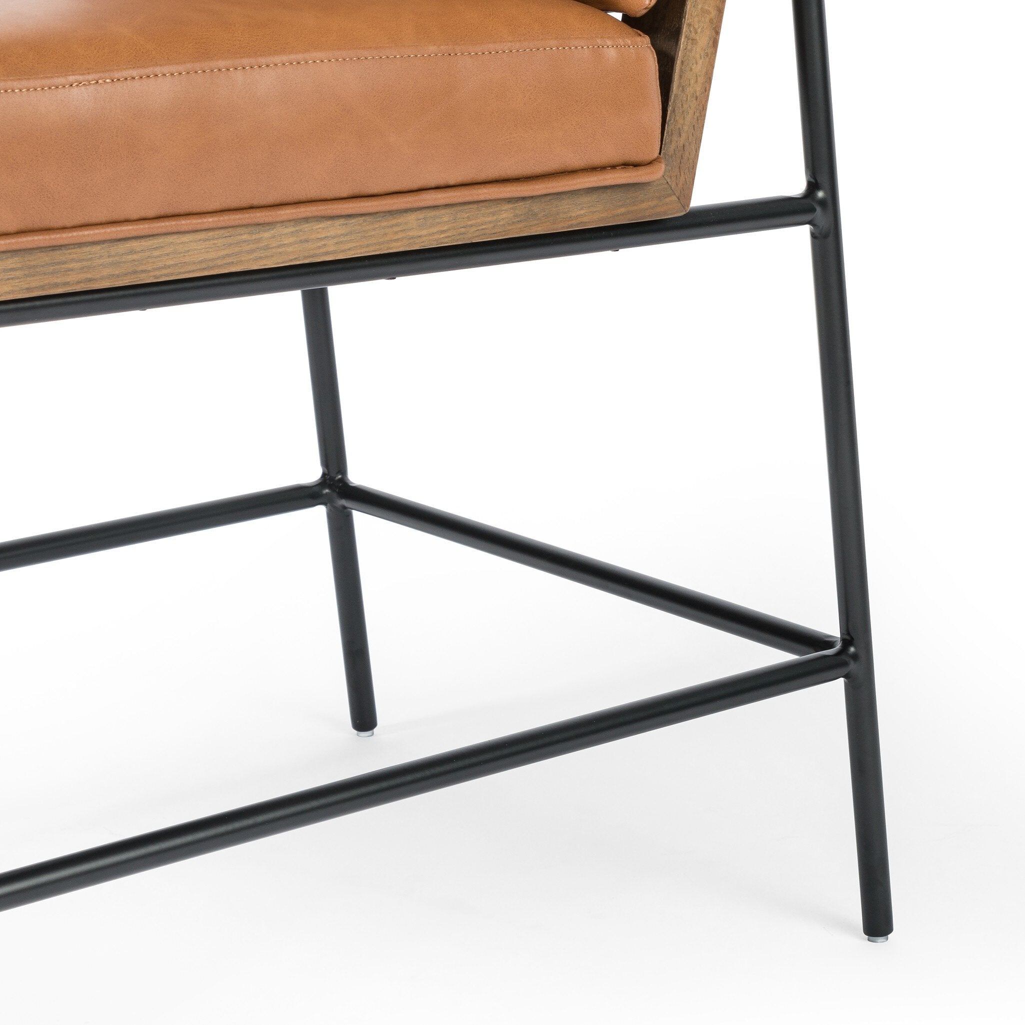 Four Hands Crete Dining Chair — Sierra Butterscotch-Midnight Iron-Amber Oak