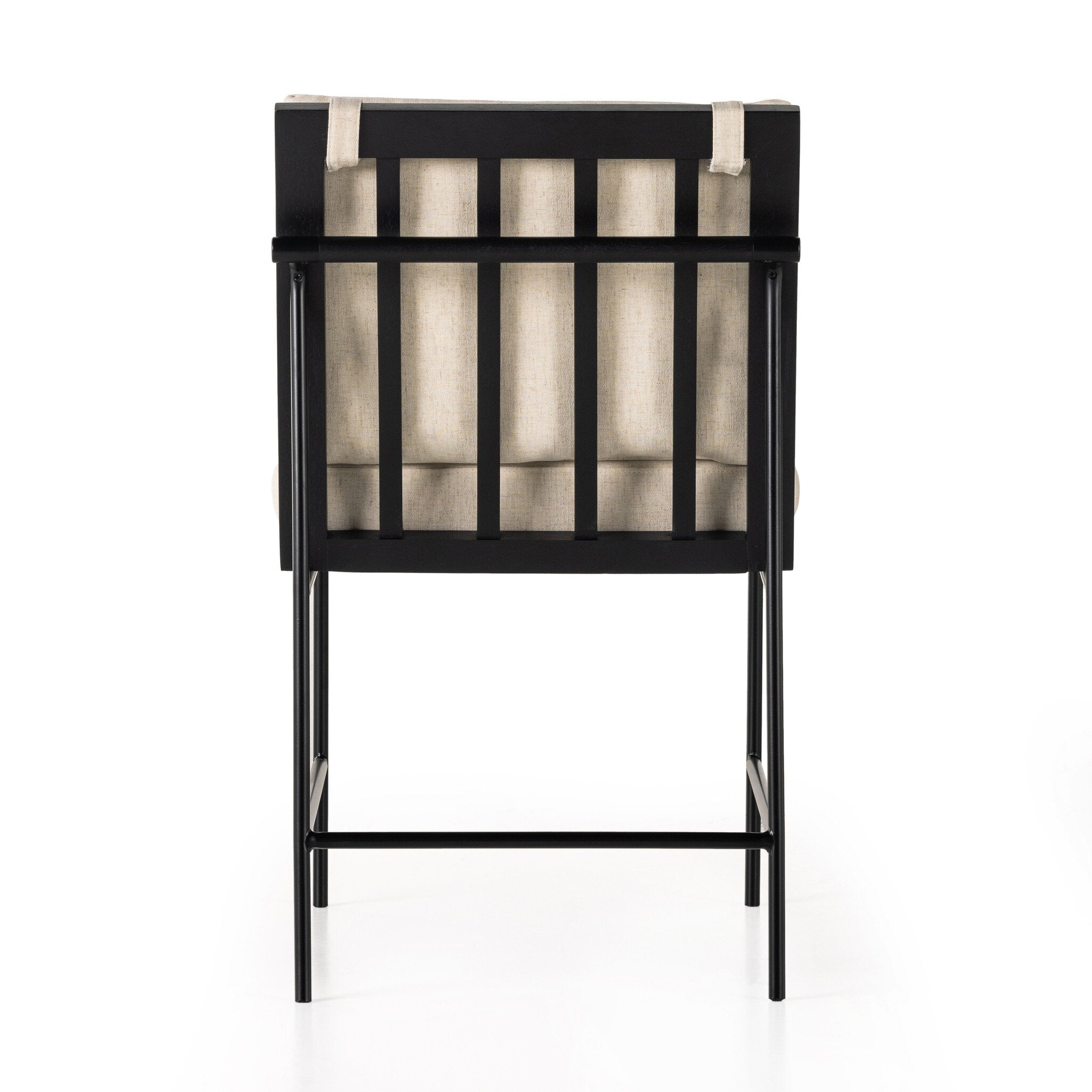 Four Hands Crete Dining Chair — Savile Flax-Midnight Iron-Brushed Ebony