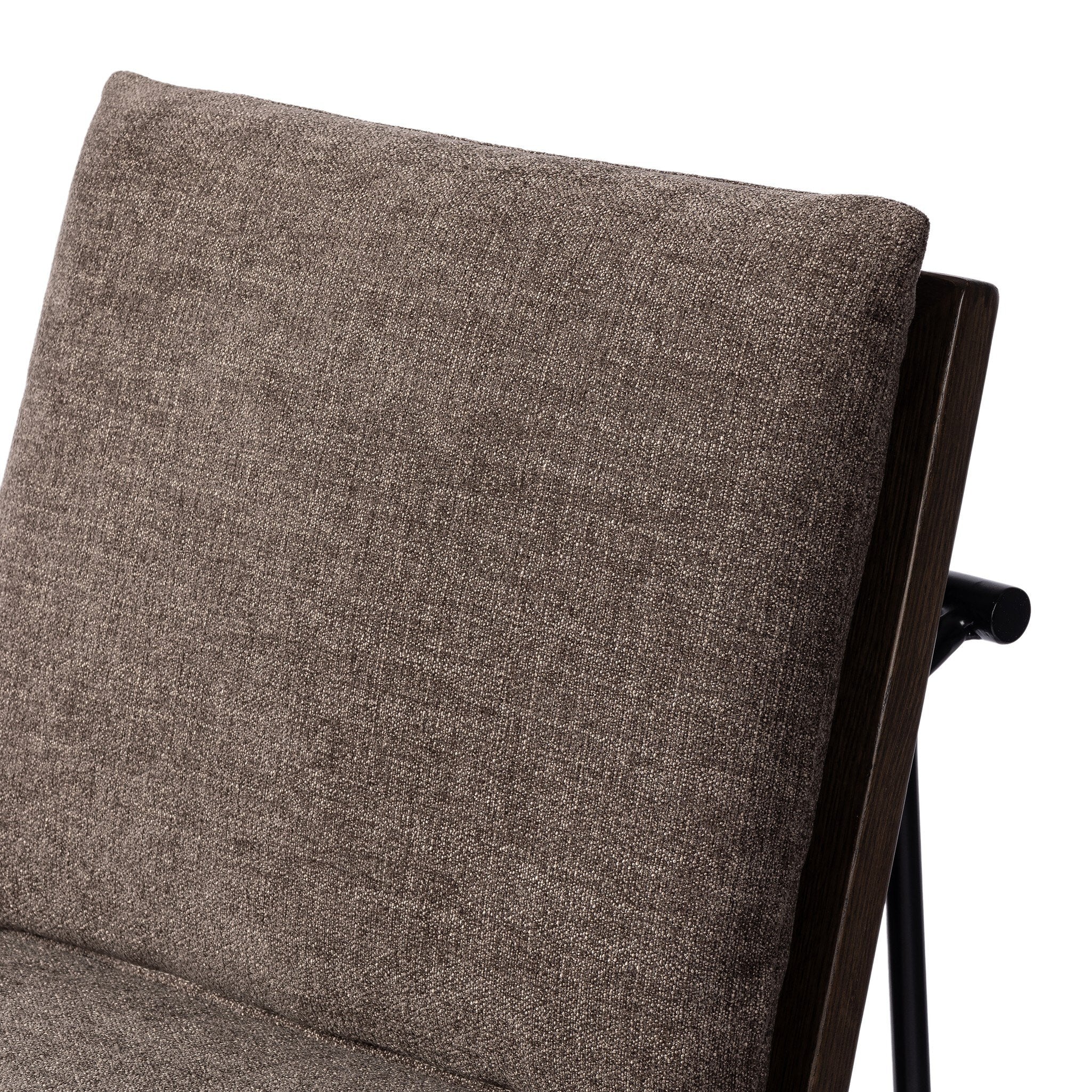 Four Hands Crete Dining Chair — Landale Charcoal-Midnight Iron-Sienna Brown Oak
