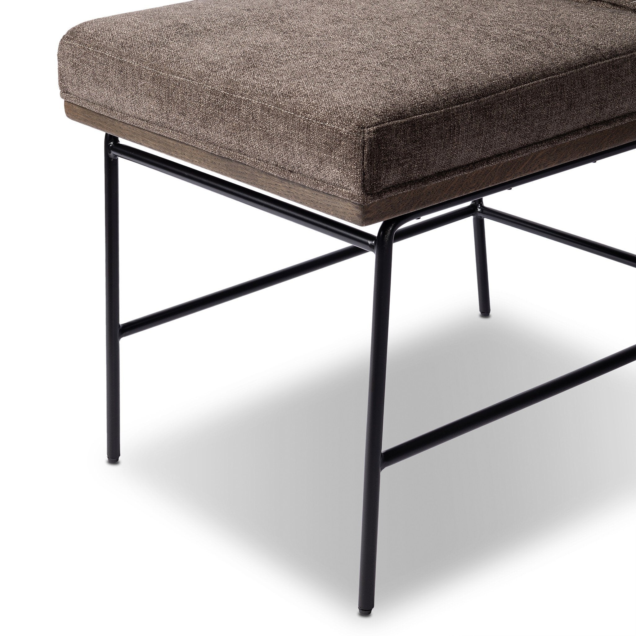 Four Hands Crete Dining Chair — Landale Charcoal-Midnight Iron-Sienna Brown Oak