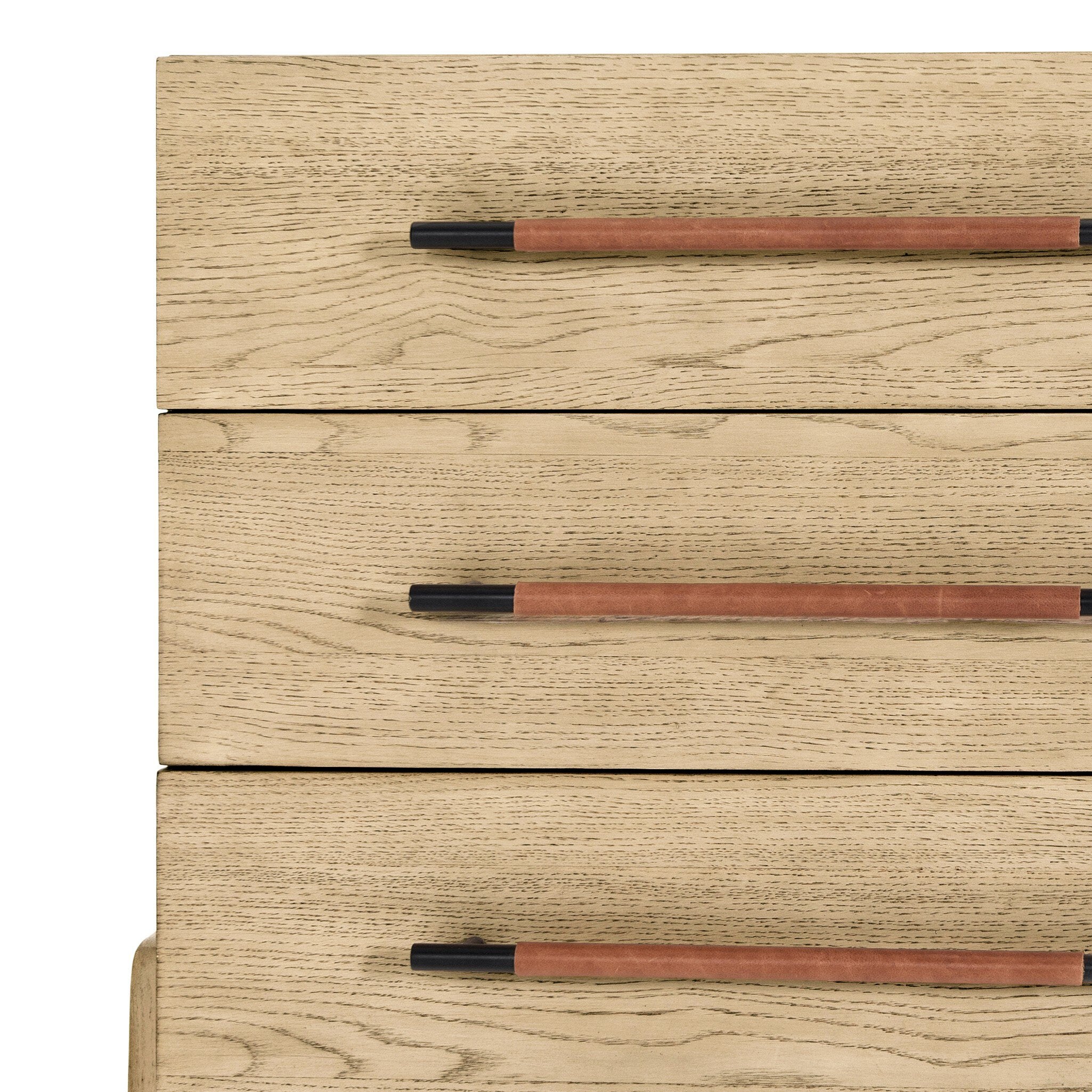 Four Hands Rosedale 3 Drawer Dresser — Yucca Oak Veneer-Chaps Sand-Gunmetal