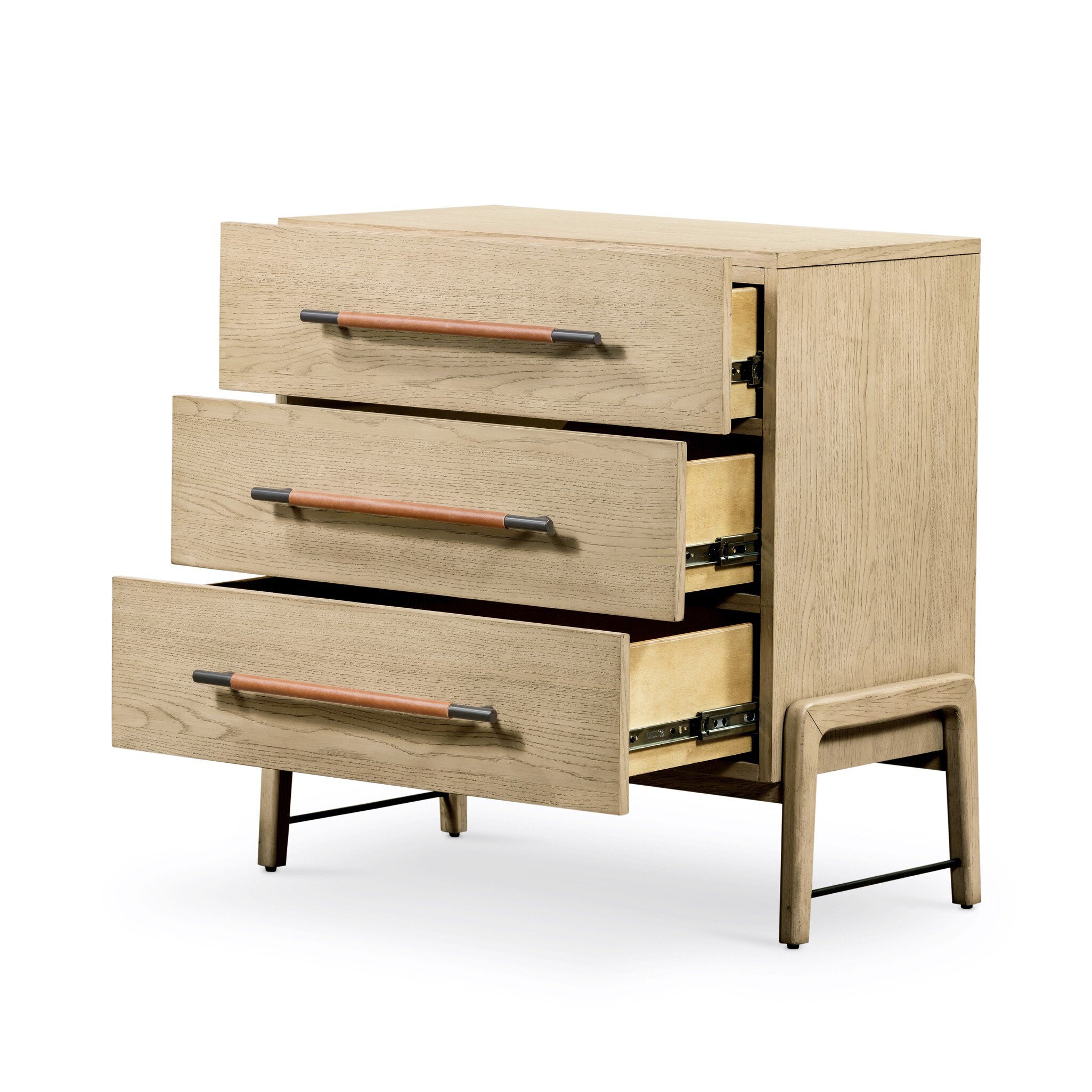 Four Hands Rosedale 3 Drawer Dresser — Yucca Oak Veneer-Chaps Sand-Gunmetal