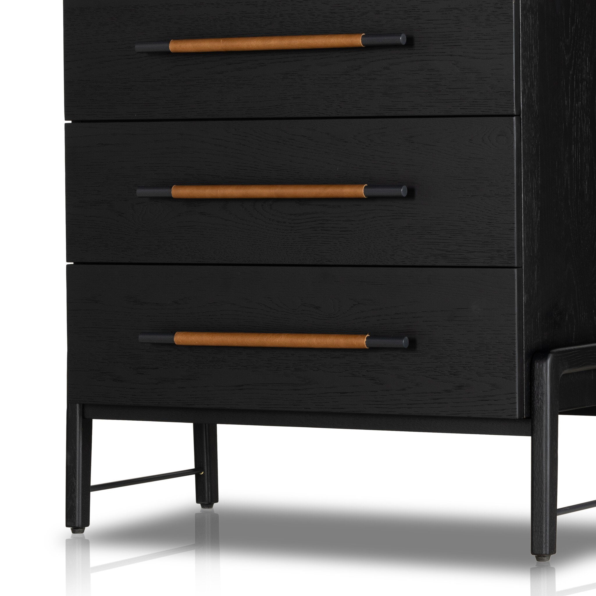 Four Hands Rosedale 3 Drawer Dresser — Ebony Oak-Chaps Sand-Gunmetal