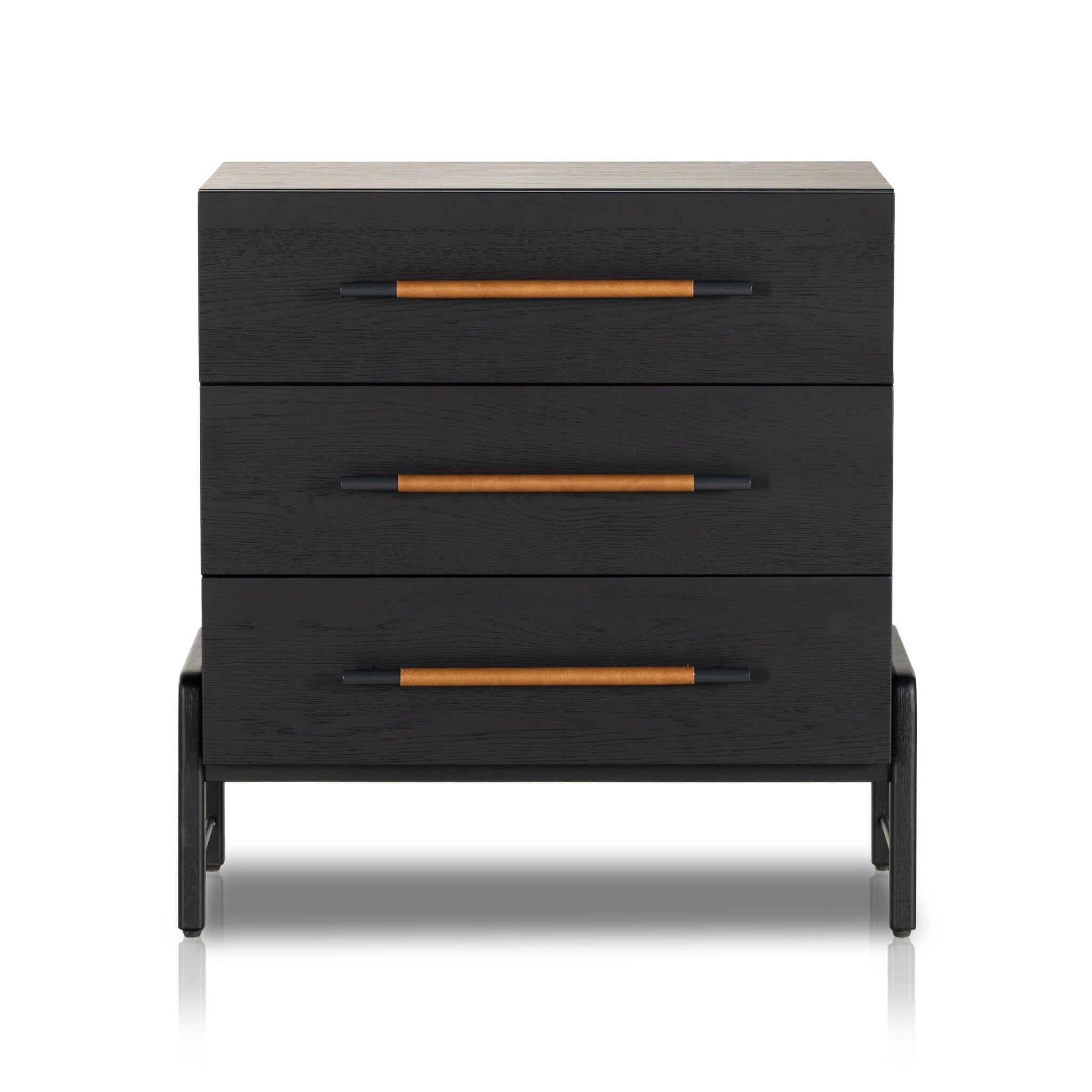 Four Hands Rosedale 3 Drawer Dresser — Ebony Oak-Chaps Sand-Gunmetal
