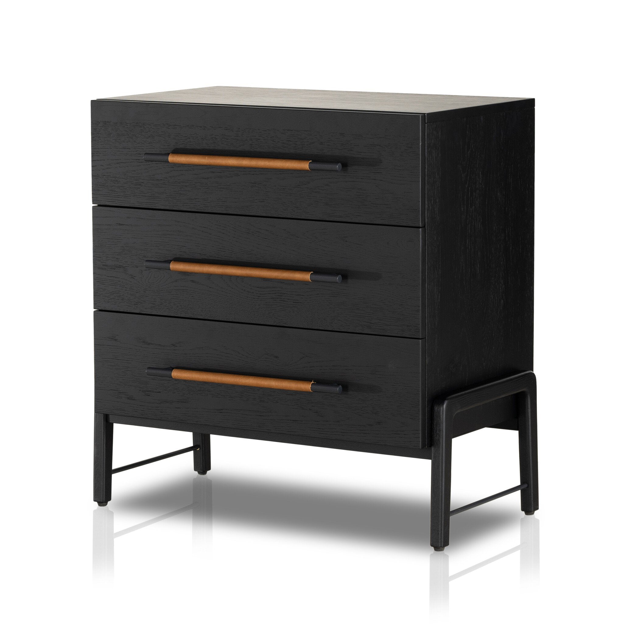 Four Hands Rosedale 3 Drawer Dresser — Ebony Oak-Chaps Sand-Gunmetal
