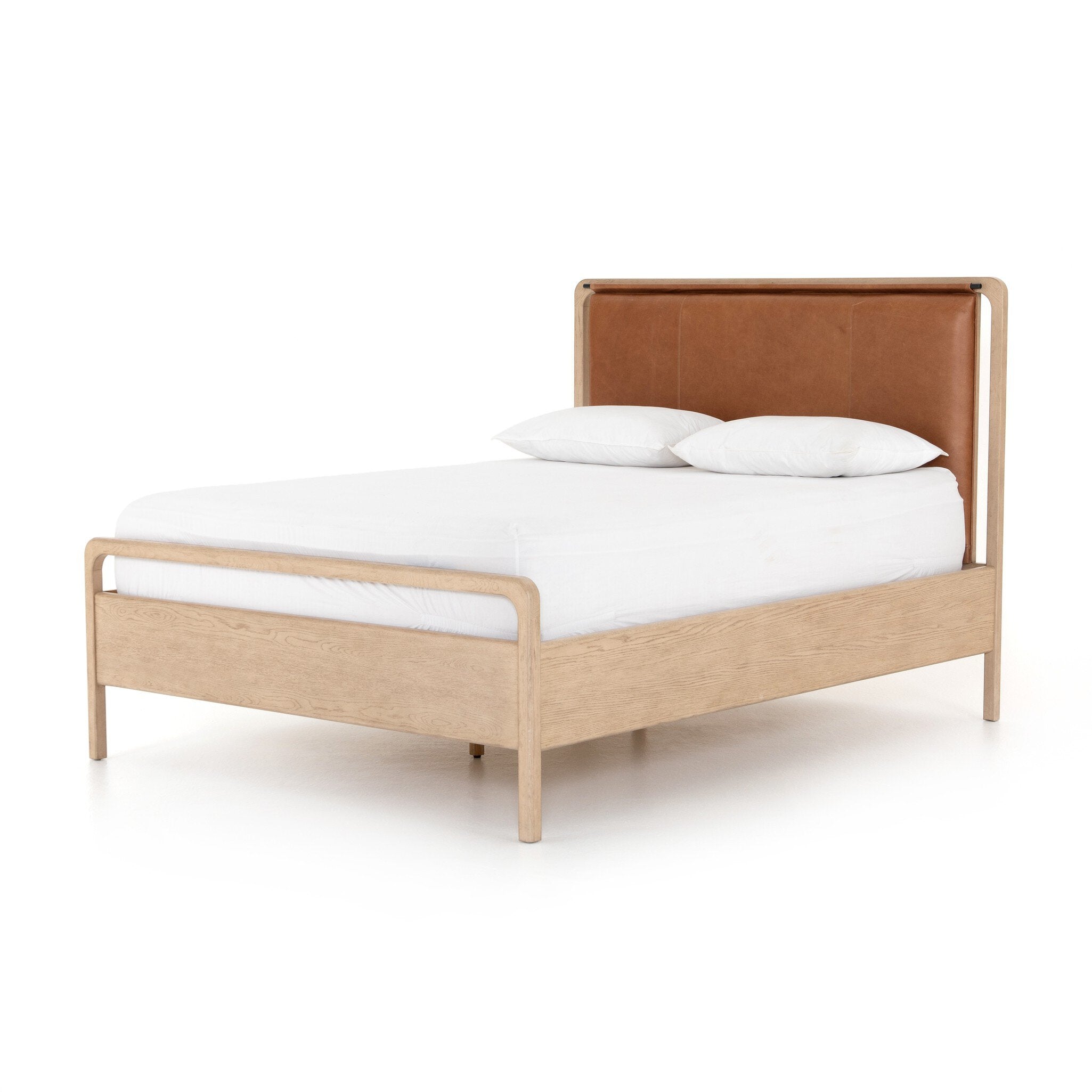 Four Hands Rosedale Bed — Yucca Oak Veneer-Chaps Sand-Yucca Oak-King