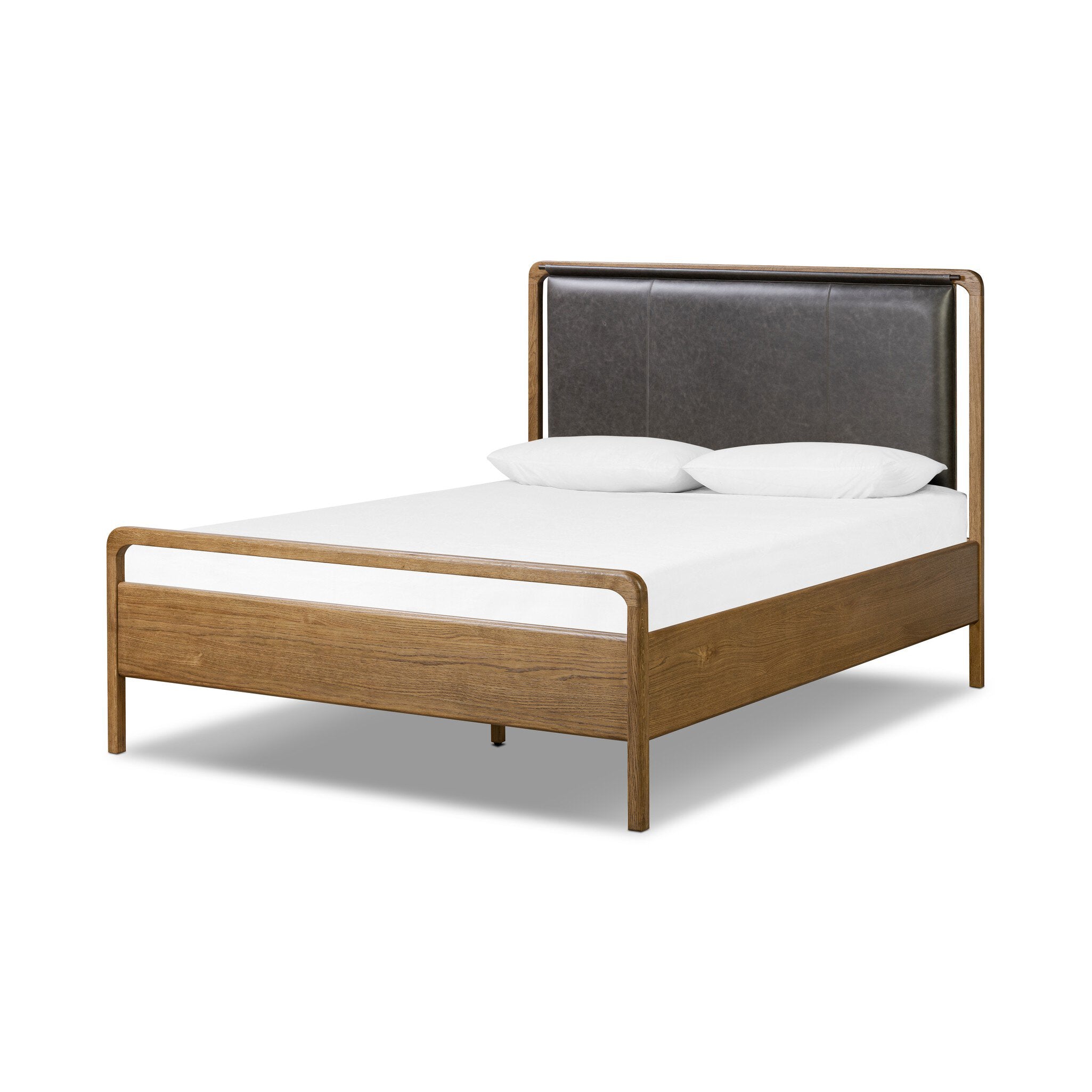 Four Hands Rosedale Bed — Amber Oak-Chaps Ebony-Burnished Bronze-Queen