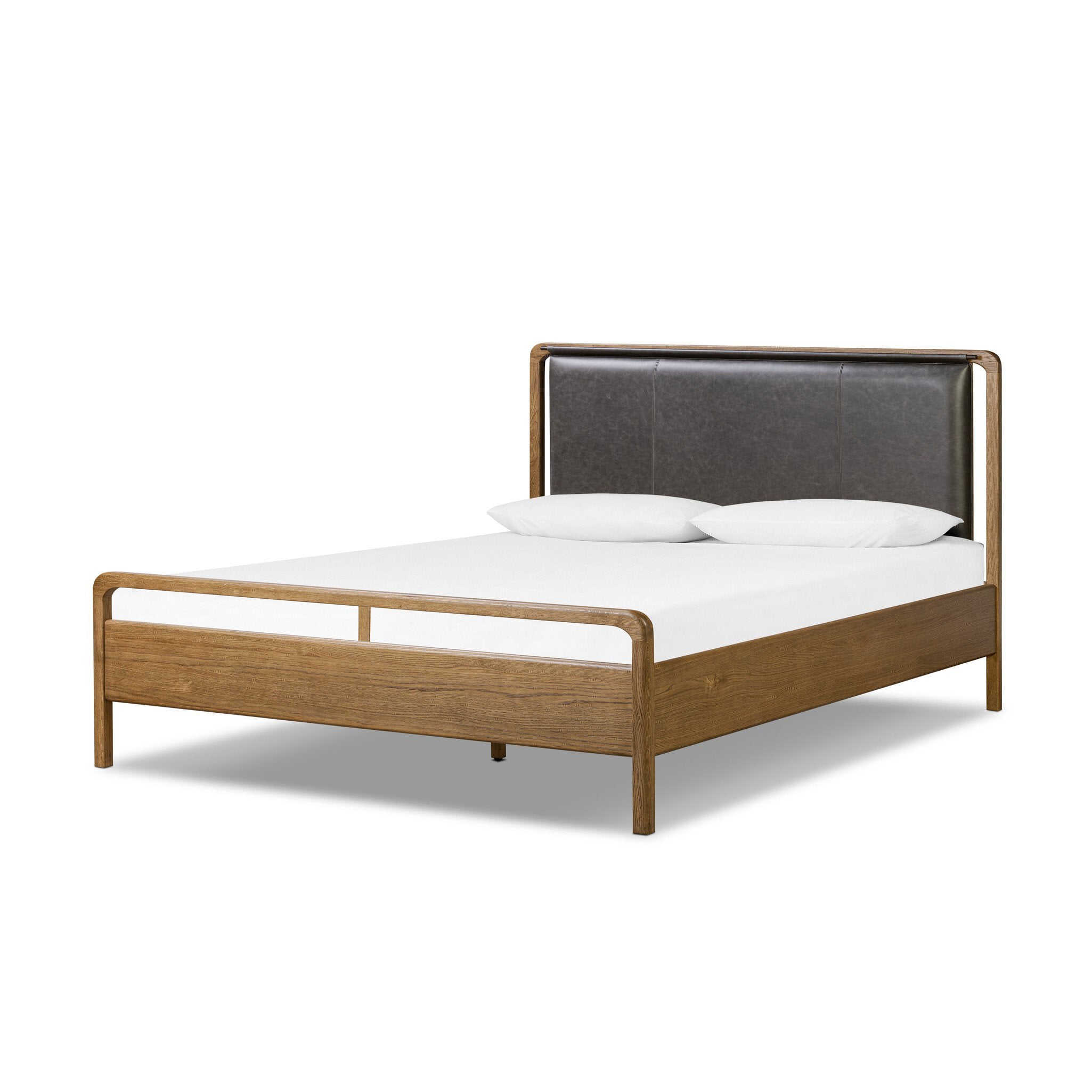 Four Hands Rosedale Bed — Amber Oak-Chaps Ebony-Burnished Bronze-King