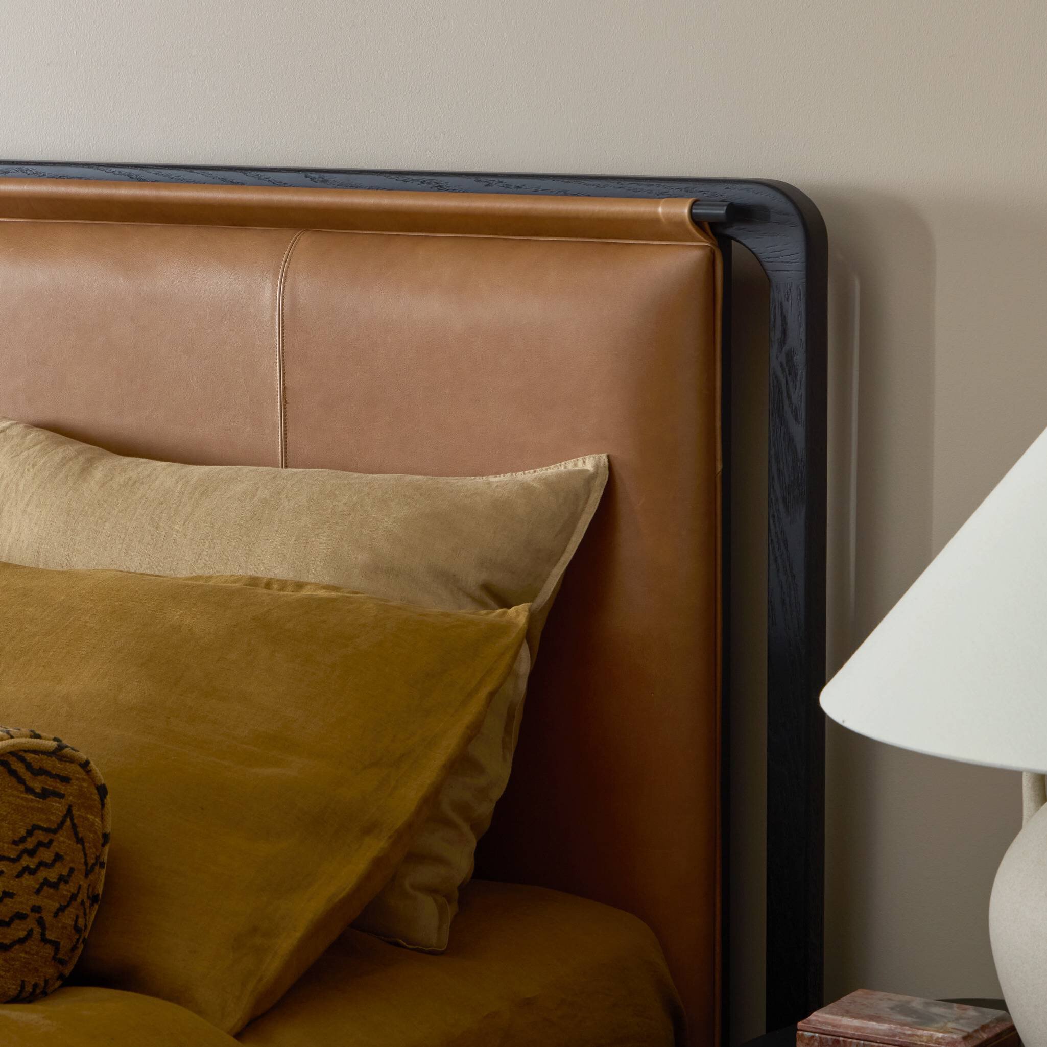 Four Hands Rosedale Bed — Ebony Oak-Chaps Sand-Yucca Oak-Queen